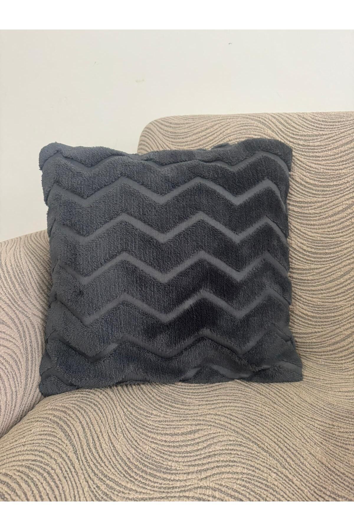IYDGAH Peluş Kırlent Kılıfı Tekli 43x43cm Özel Tasarım Dekoratif Yastık Kırlent Kılıfı 1 Adet krem