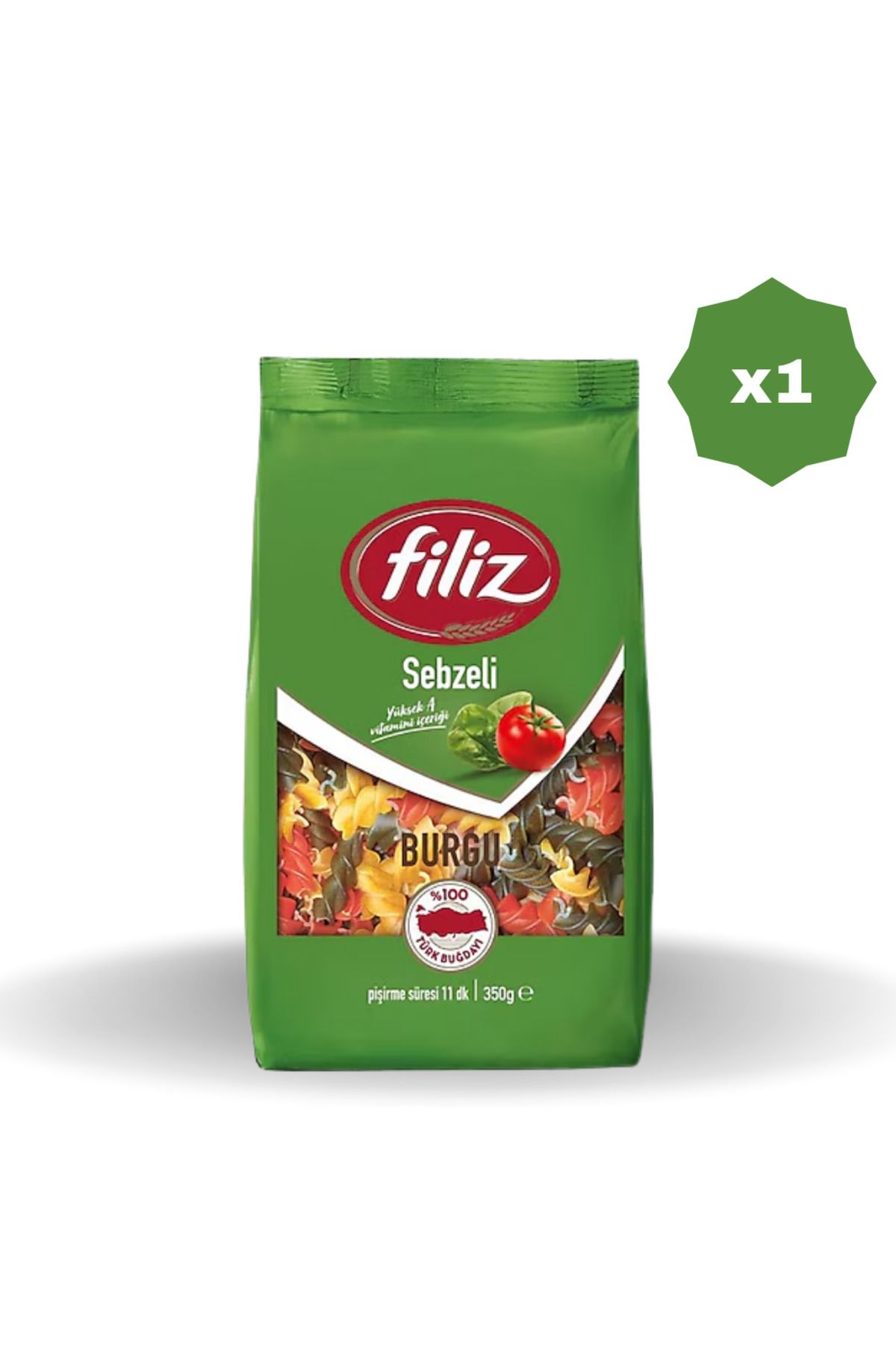 FİLİZ SEBZELİ BURGU MAKARNA 500 GR - (1 ADET)