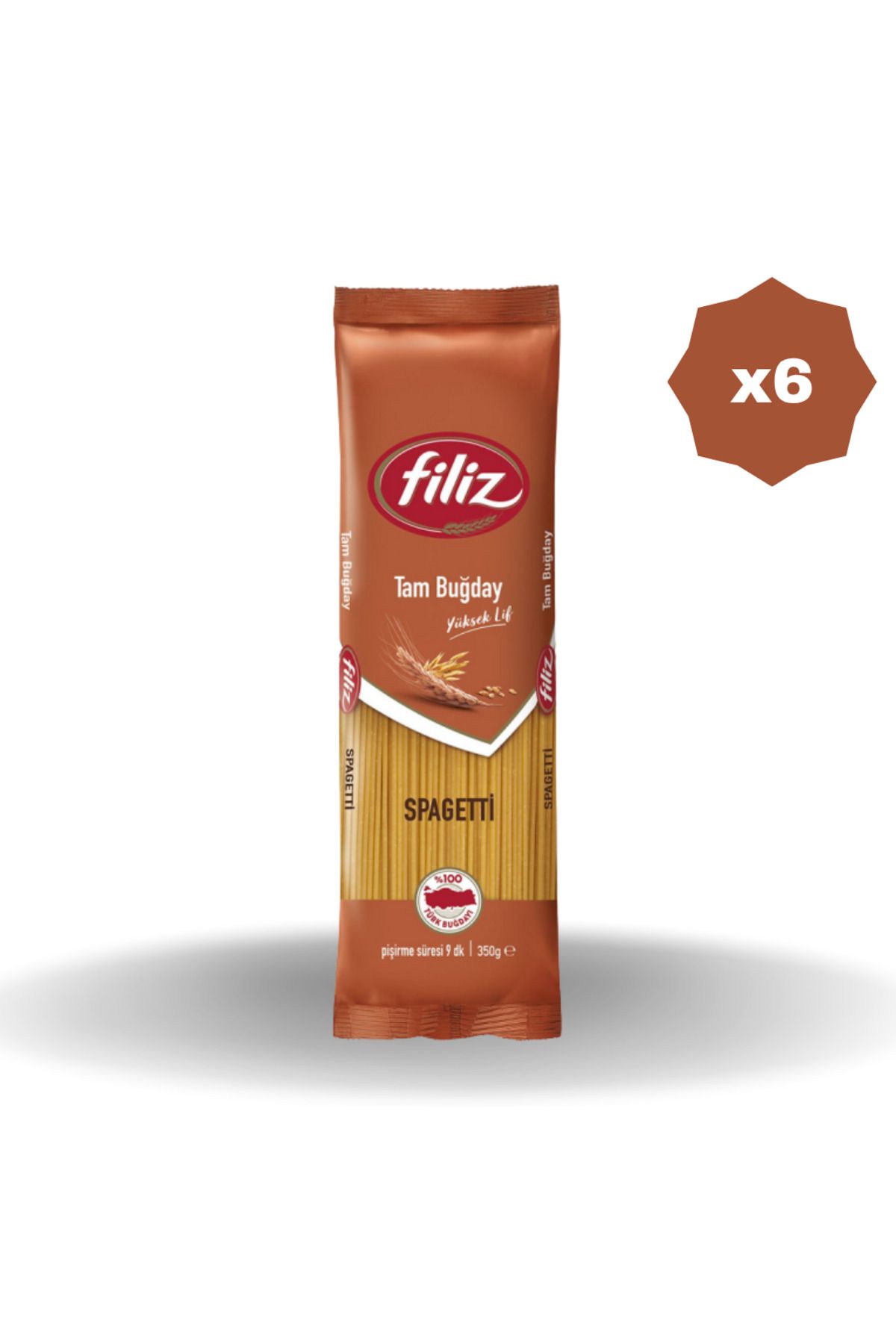 FİLİZ TAM BUĞDAY SPAGETTİ MAKARNA 500 GR - (6 ADET)