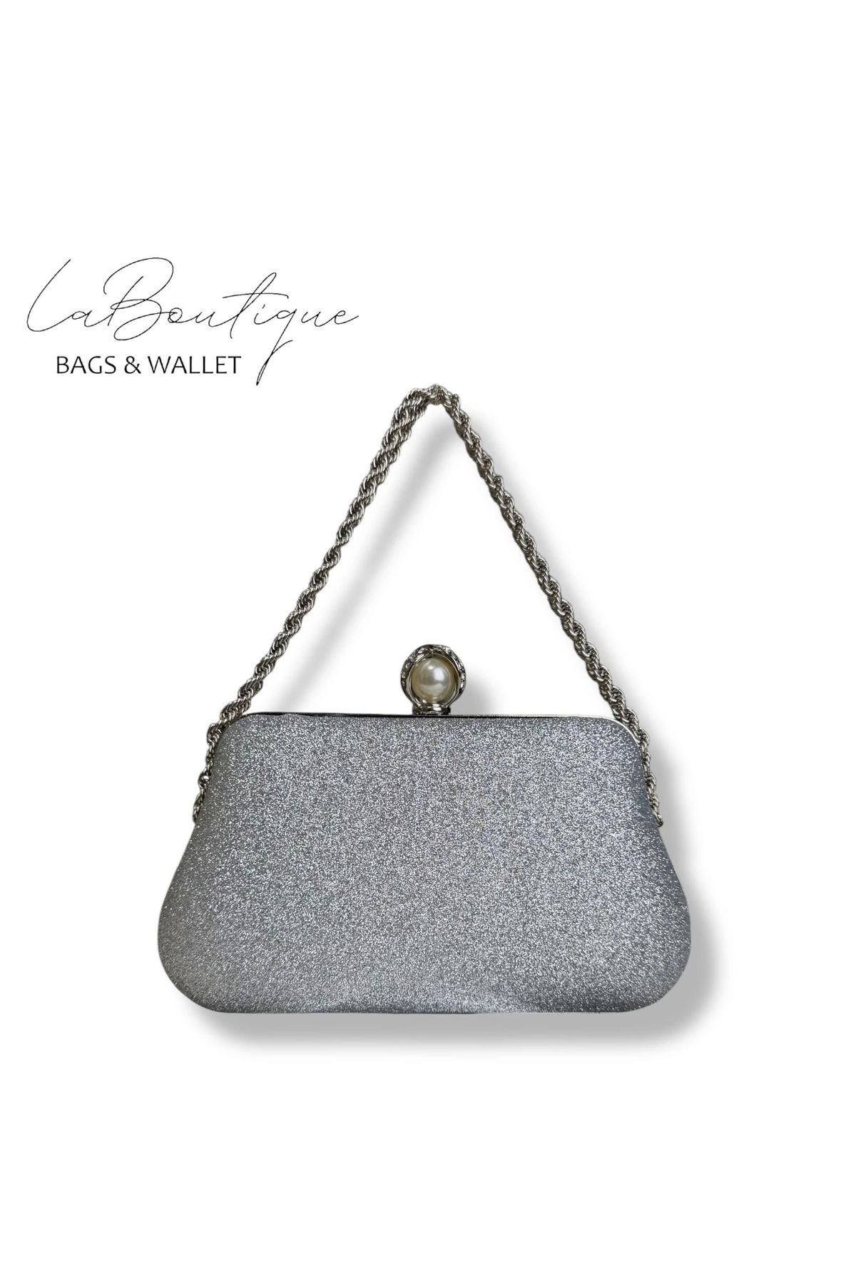 LA BOUTIQUE LB ABİYE ÇANTA 25-017 GÜMÜŞ