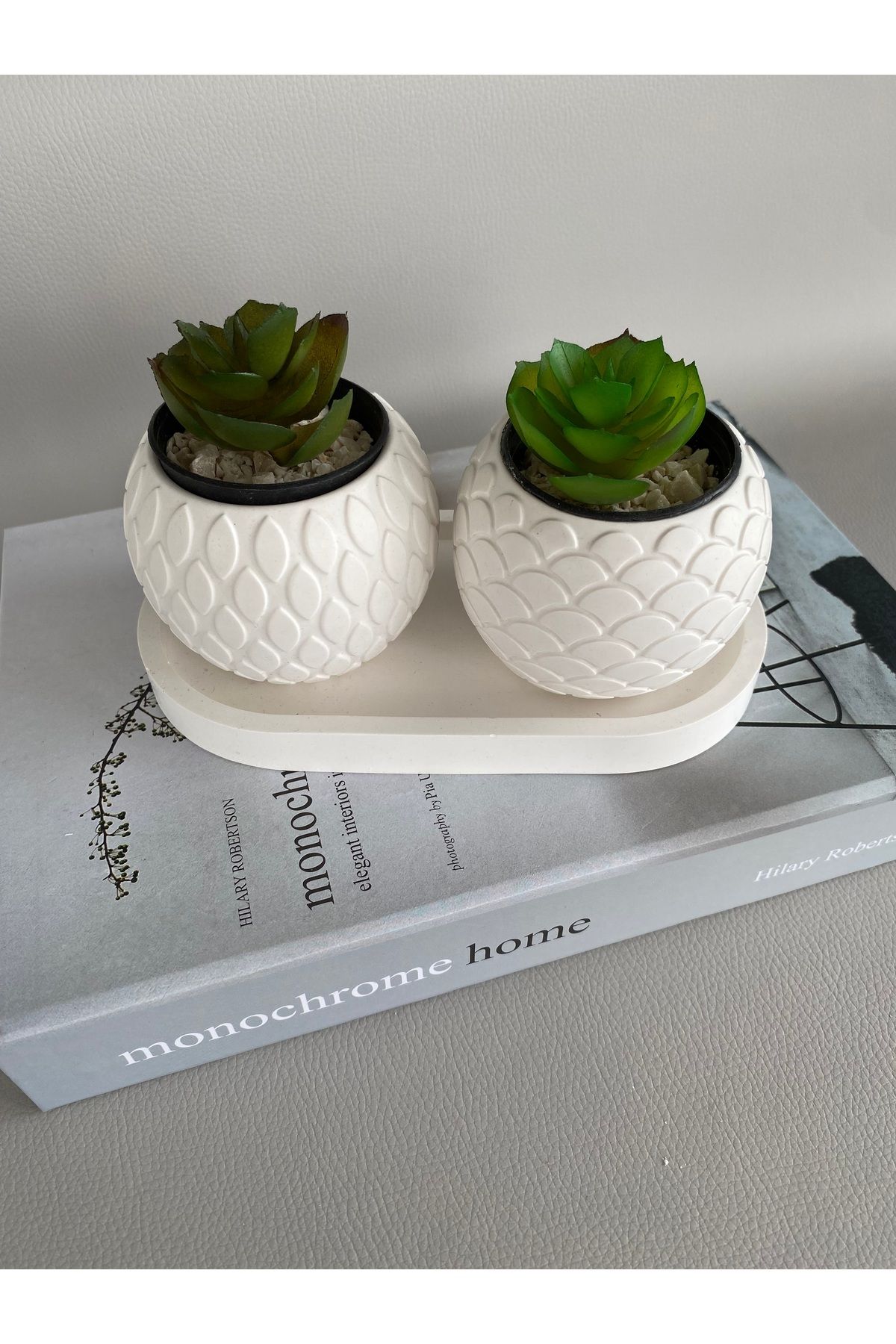 SELAR HOME DECOR Kaktüs sukulent için desenli mini saksı seti 3 parça