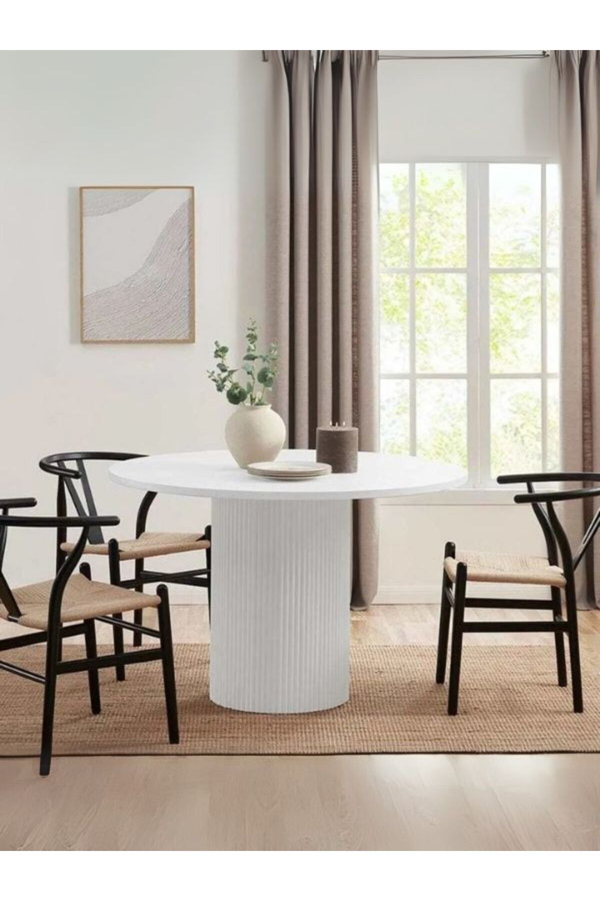 Gazzini Furniture Breeze Yuvarlak Ahşap Bohem Masa 120x120