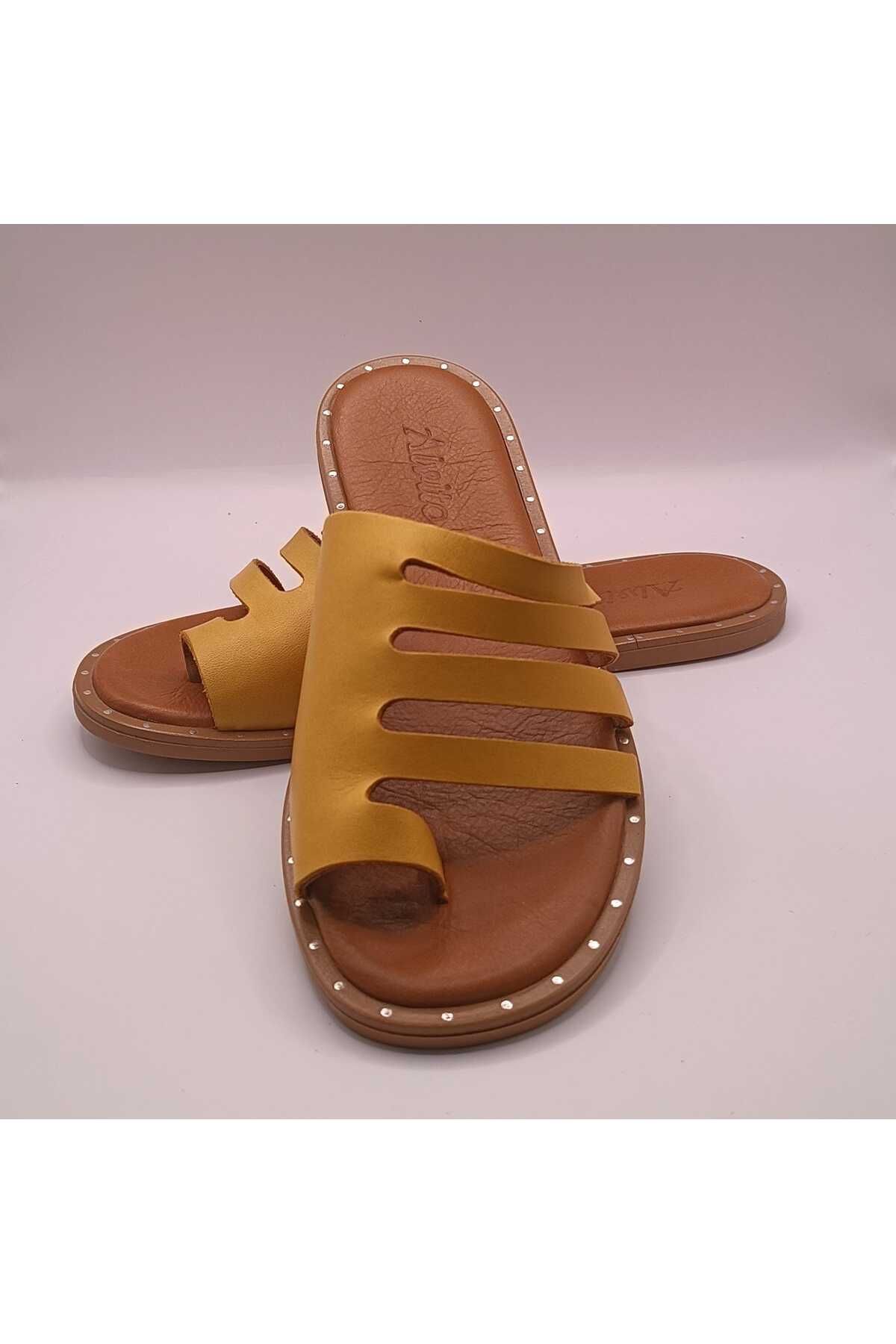 İDOL SHOES KADIN HAKİKİ DERİ PARMAK ARASI KAFES TERLİK