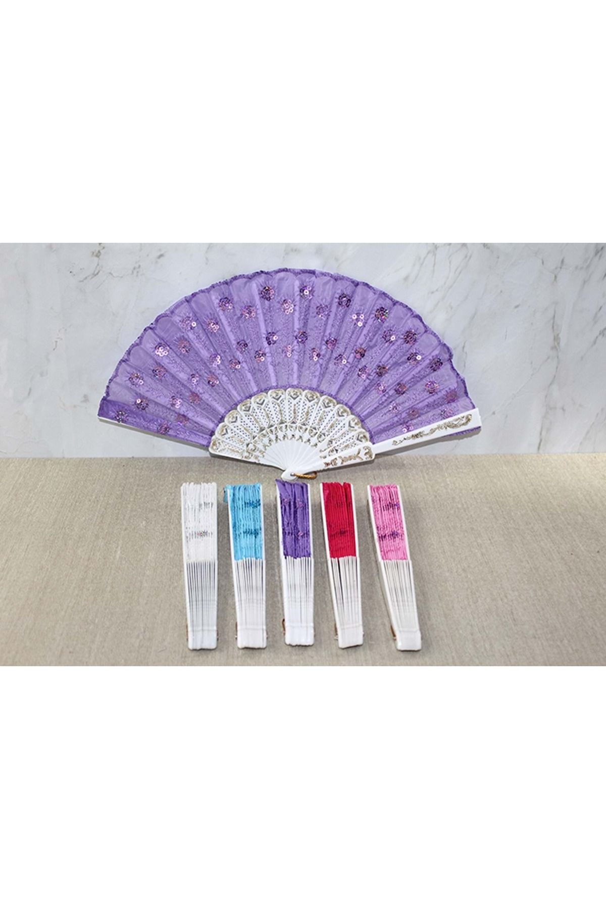 Store Plastik Pullu Yelpaze 23 Cm Model 1