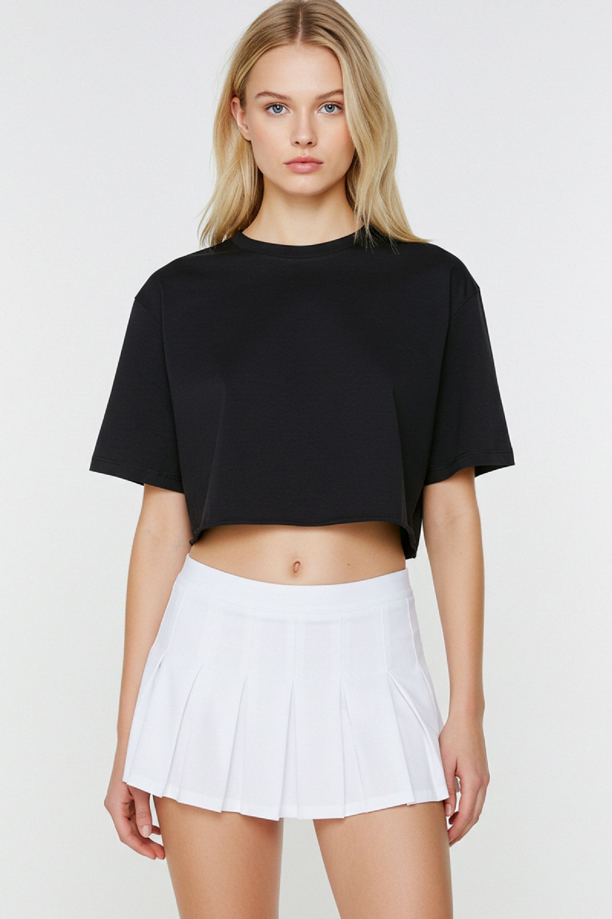 BA Sportswear Oversize Siyah Crop T-shirt
