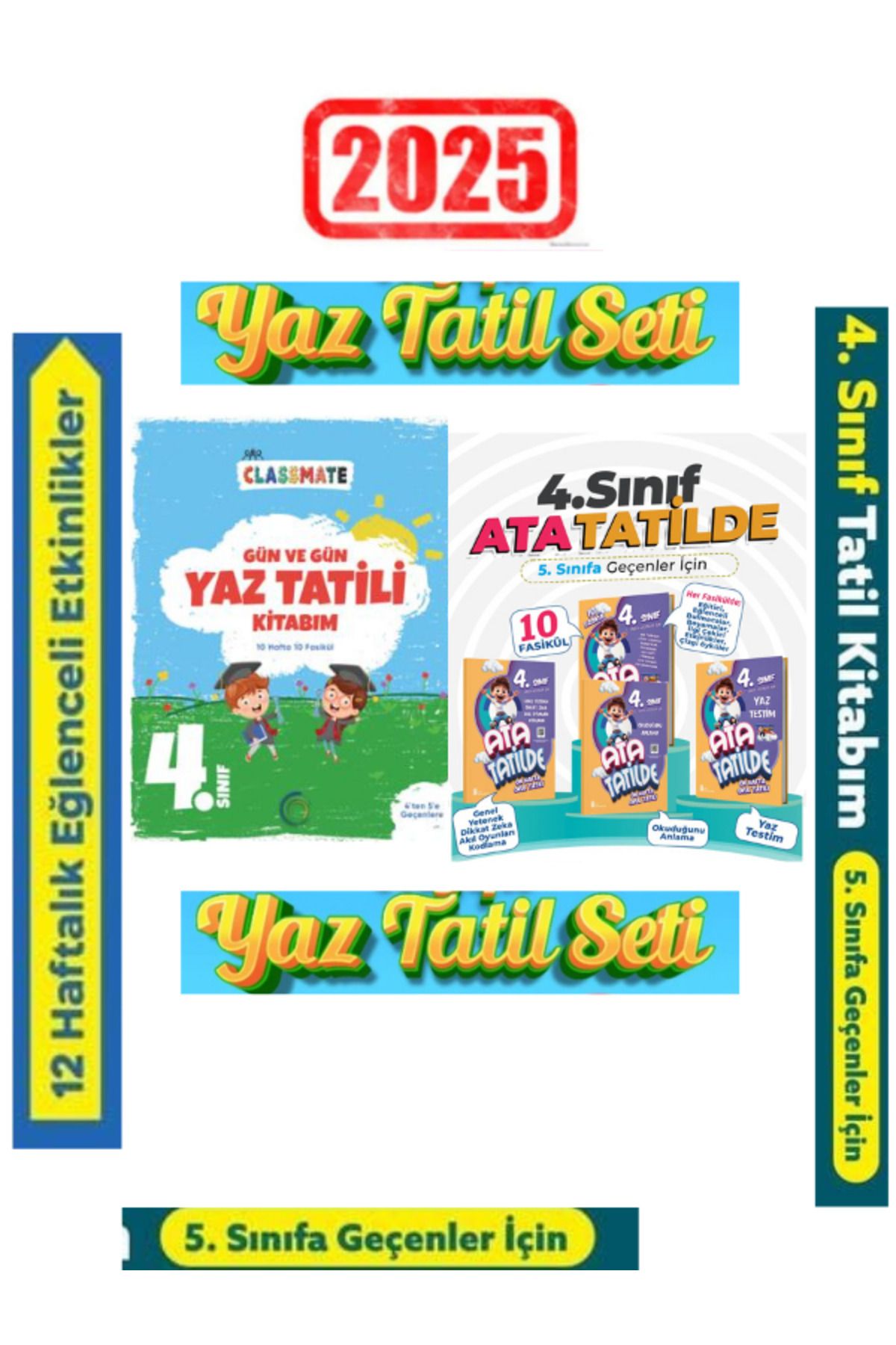 Ens Yayıncılık Okyanus 4.Sınıf Gün Gün Yaz Tatil+Ata Tatilde 4.Sınıf 10 Fasikül Yaz Tatil Seti