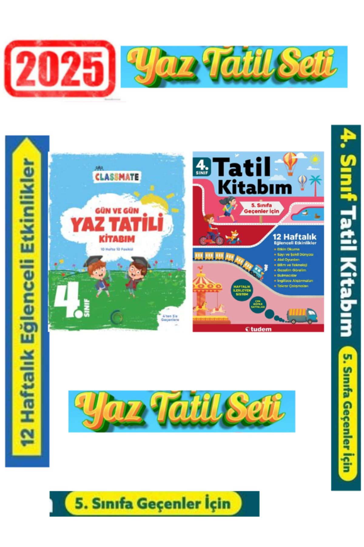 Ens Yayıncılık Okyanus 4.Sınıf Gün Gün Yaz Tatil+Tudem 4.Sınıf 12 Haftalık Yaz Tatil Seti