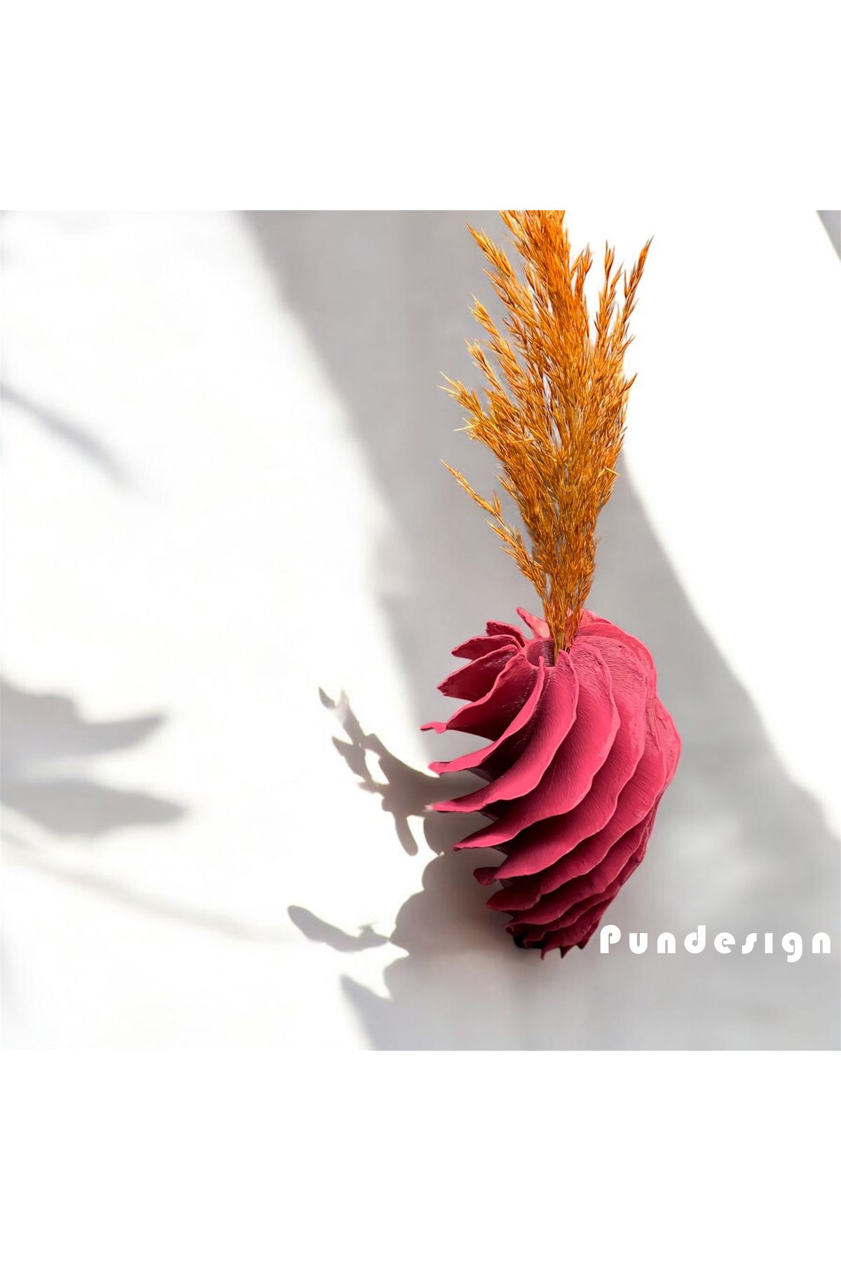 Pundesign Vavé Dekoratif Bordo Vazo - Organik Tasarım - 20 Cm
