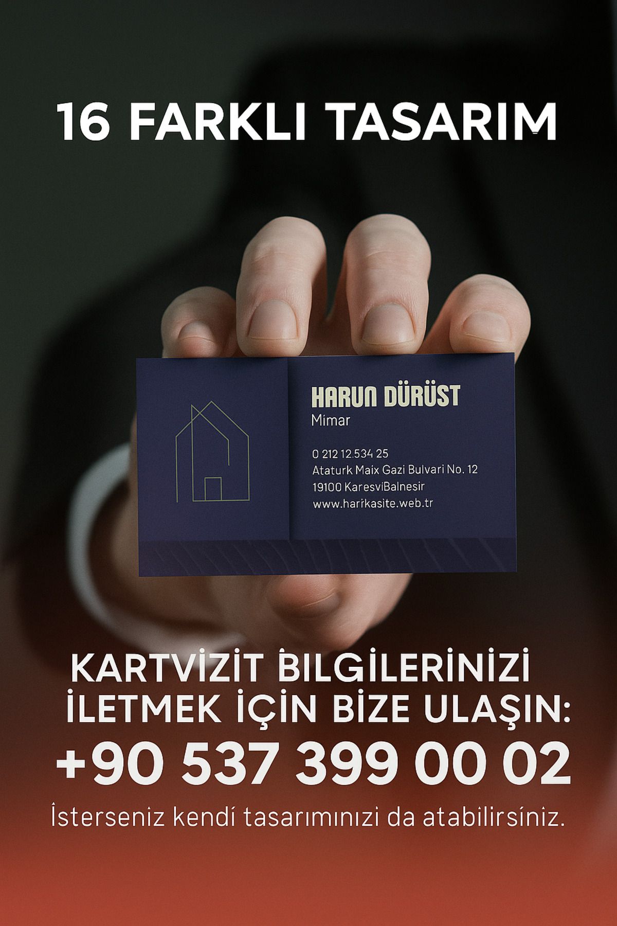 quickprint Kartvizit - Hızlı Baskı - 500 Adet - 300 gram Parlak Mat