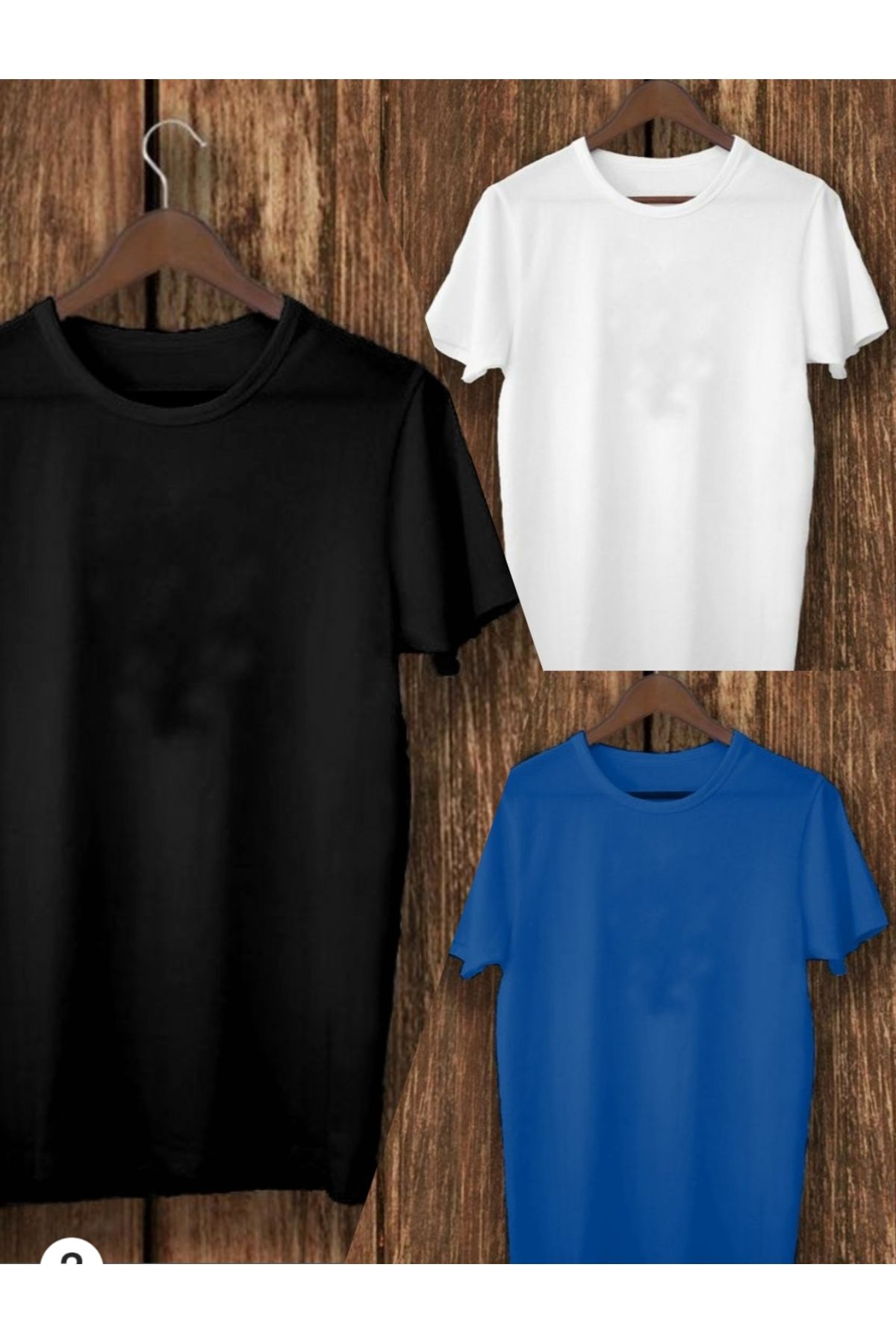 THE WHITE Düz Renk Basic Kadın 3-lü Bisiklet Yaka Slim Fit T-Shirt