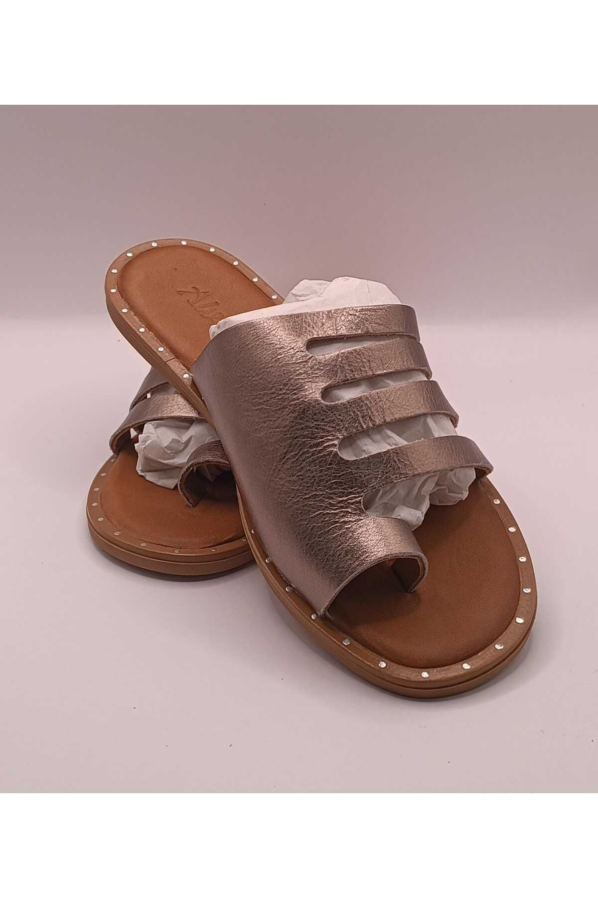 İDOL SHOES KADIN HAKİKİ DERİ PARMAK ARASI KAFES TERLİK