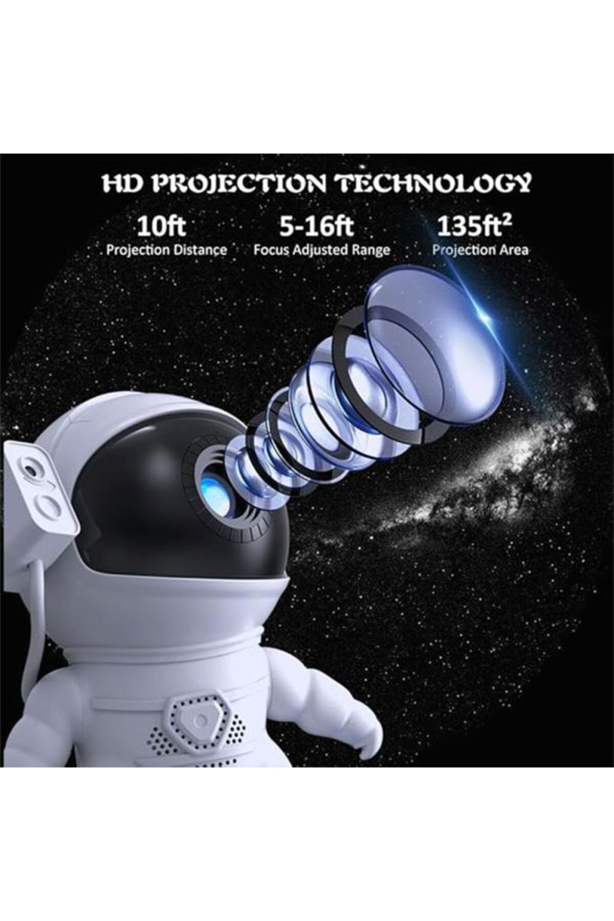 Generic-Rocket, Astronaut, Starry Sky Projection Atmosphere Light, Bluetooth Sound, Smart APP 4