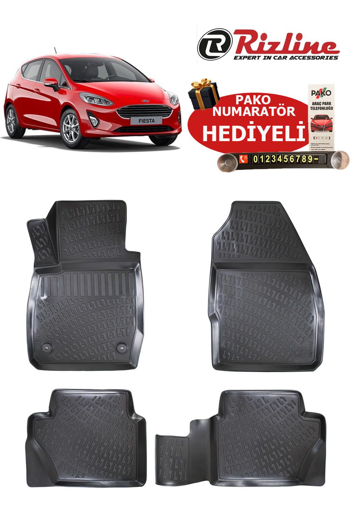 Rizline Ford Fiesta 2018 Sonrası Havuzlu Paspas