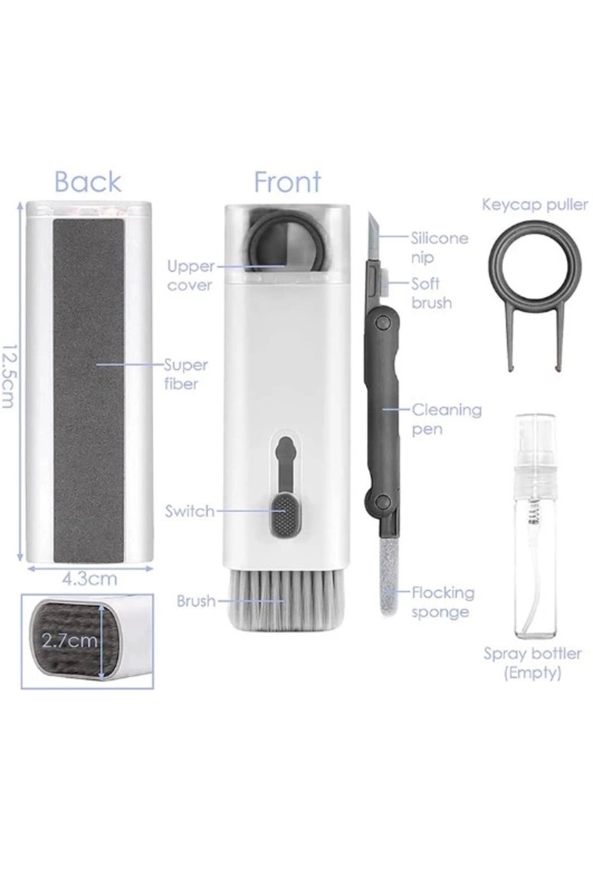 feifei Pratik Çok Fonksiyonlu 7 Parça Airpods Klavye Ekran Kulaklık Temizleme Kiti