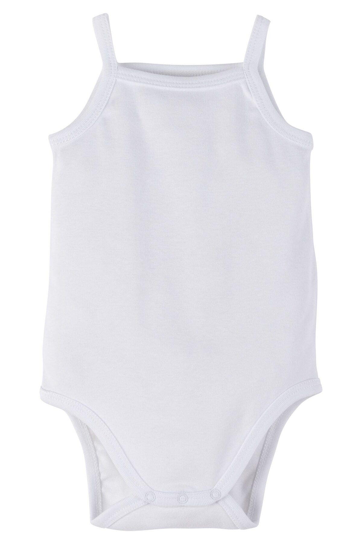 İdilbaby&Mamino İDİLBABY&MAMİNO kız bebek beyaz ip askılı basic body
