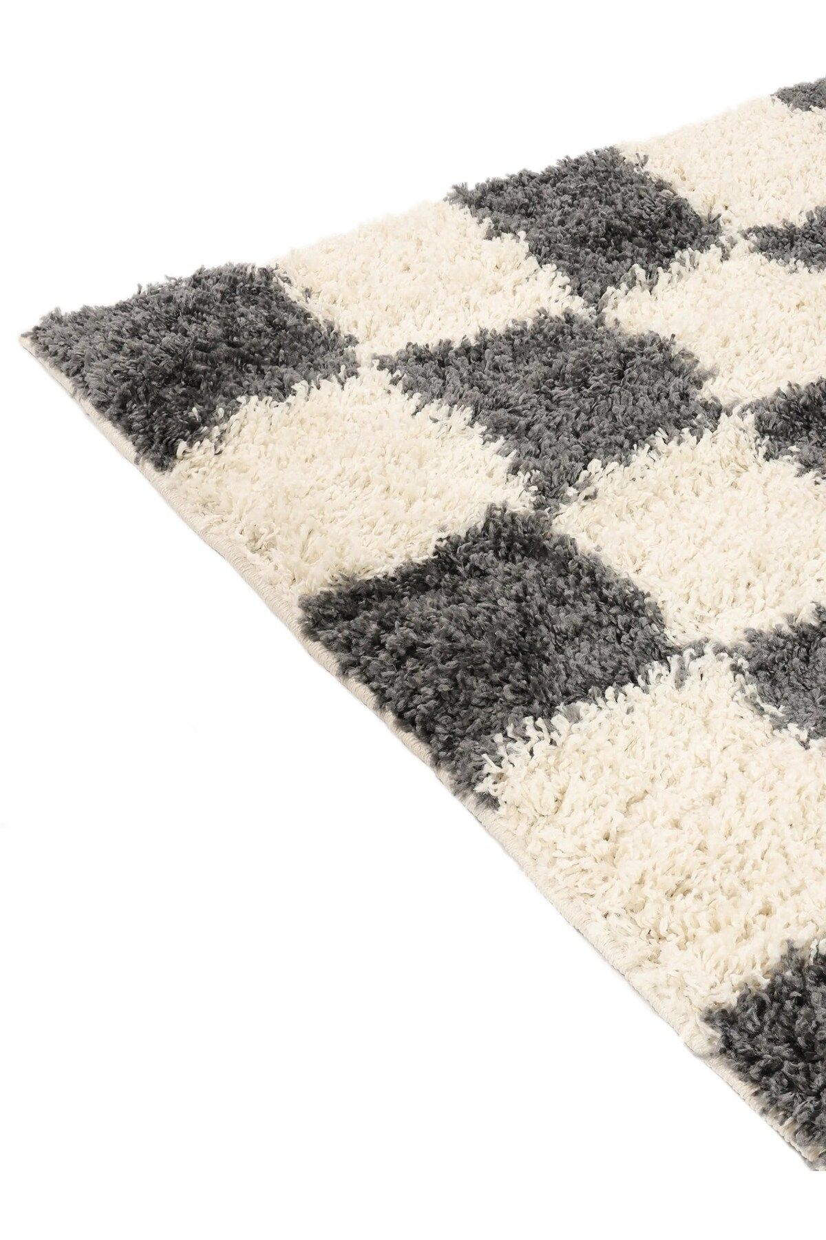 EUROBANO-Decorative Moon Patterned Checkered Non-Slip Base 60X120 cm Doormat Chessmoon Collection 3