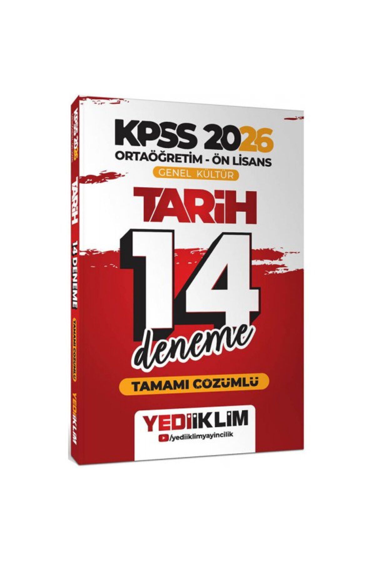 Yediiklim Yayınları Yediiklim 2026 KPSS Ortaöğretim Ön Lisans Genel Kültür Tarih Tamamı Çözümlü 14 Deneme