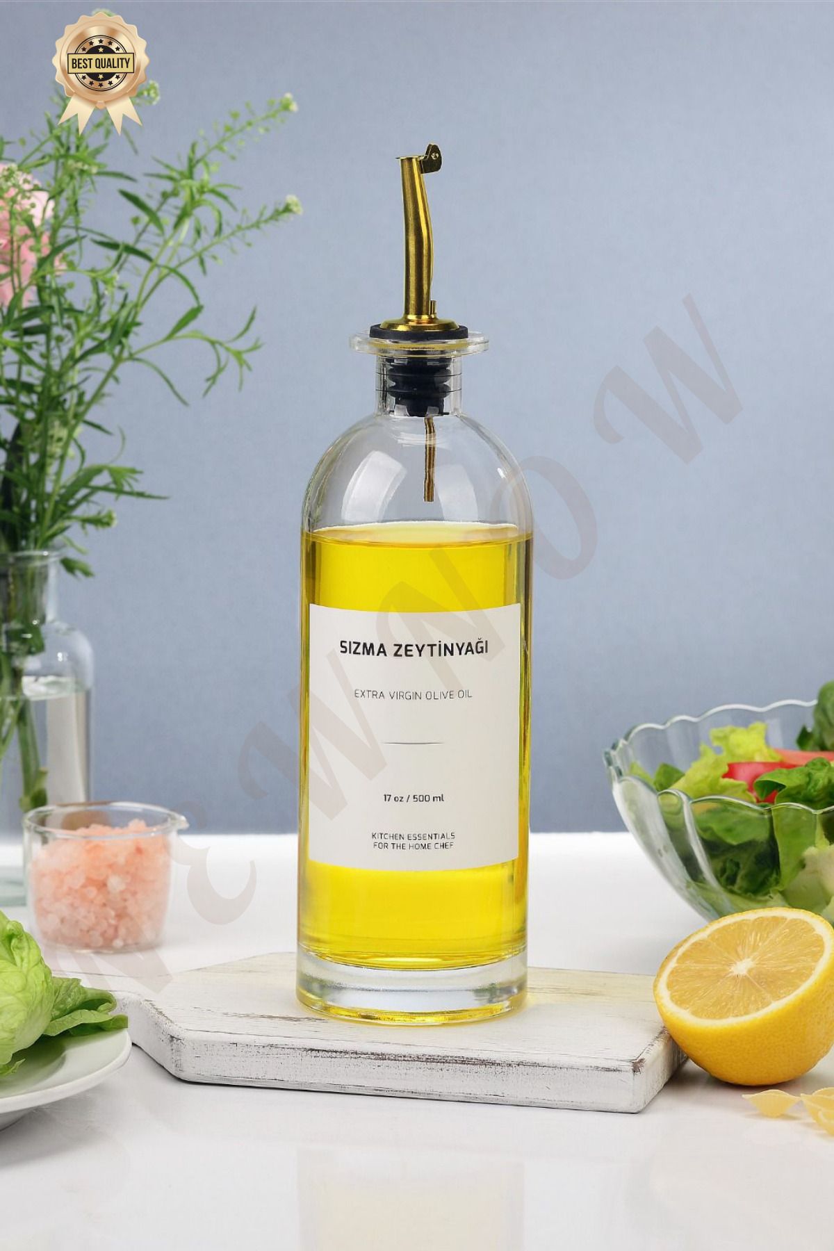 NEWNOW PurePress Yağlık , Kristal Şişe Metal Başlıklı 500 ml Etiketli
