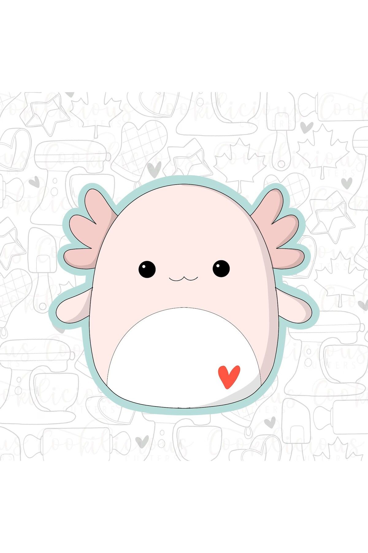 Muhcu Home Squishmallows Axolotl Kurabiye Kalıbı ve Hamur Şekillendirici Kesici