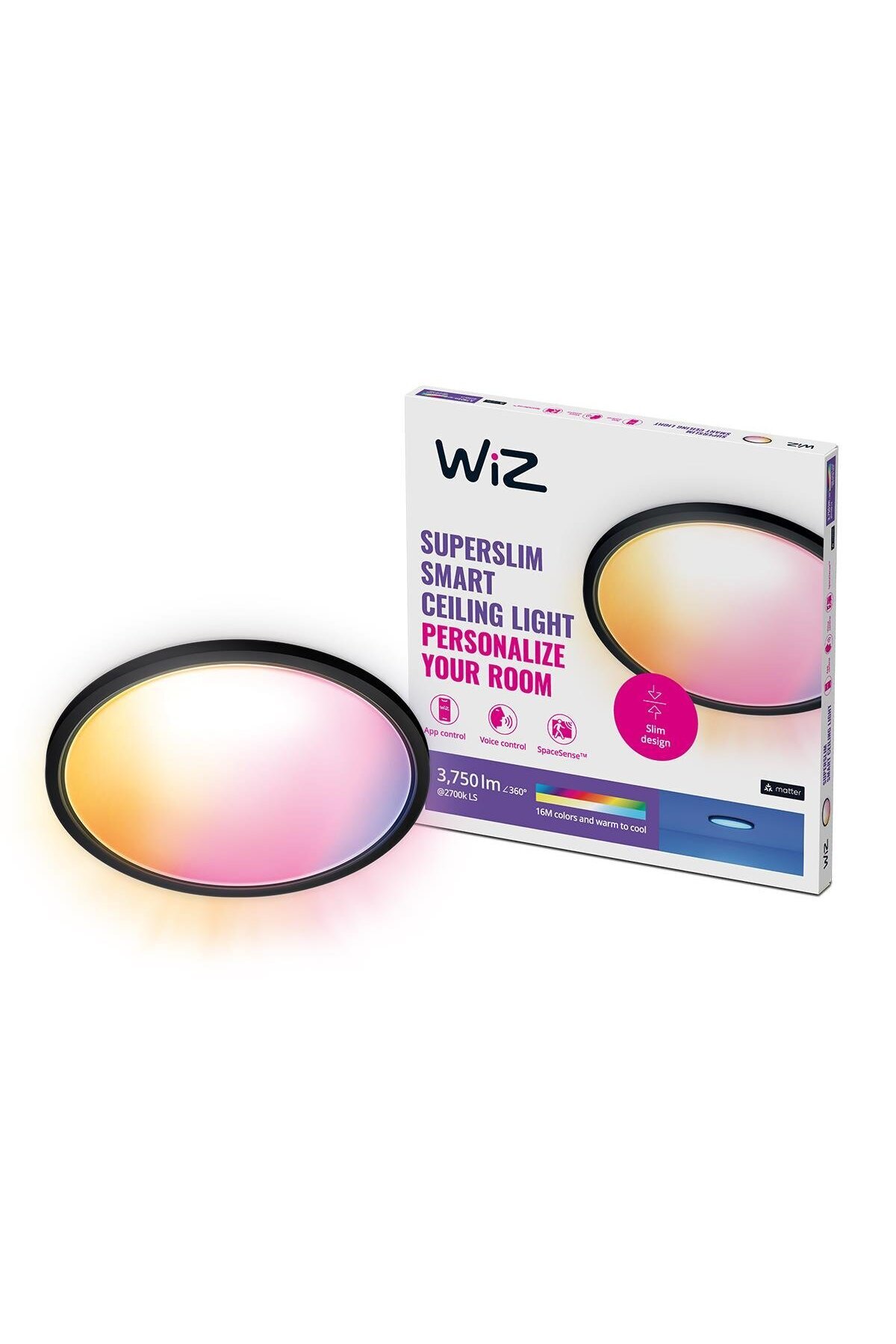 SuperSlim 32W Beyaz Sıva Üstü RGB Akıllı LED Yuvarlak Panel Tavan Armatürü 55 cm çapında 3750 Lumen