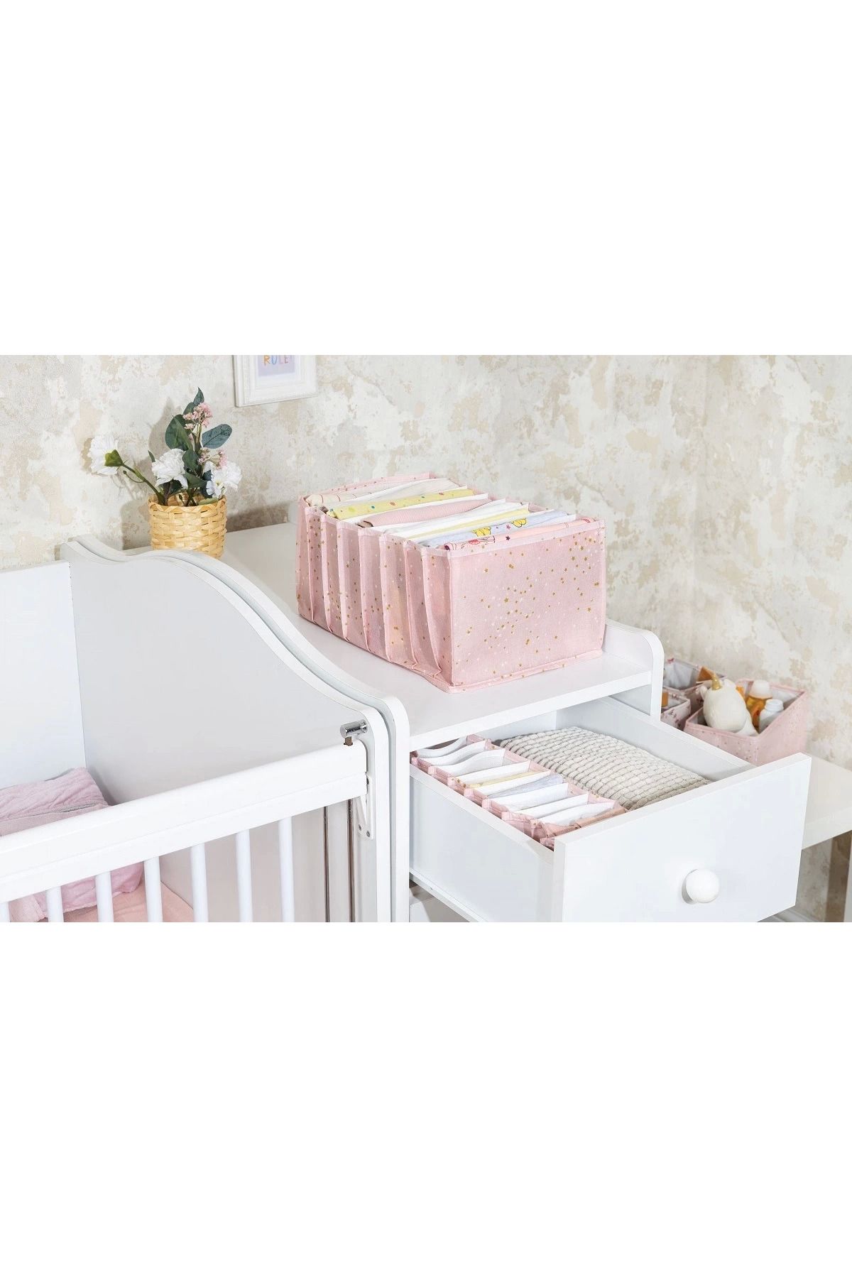 KAKTÜS JACK Baby Akordiyon Organizer Çekmece Düzenleyici Large (pembe)