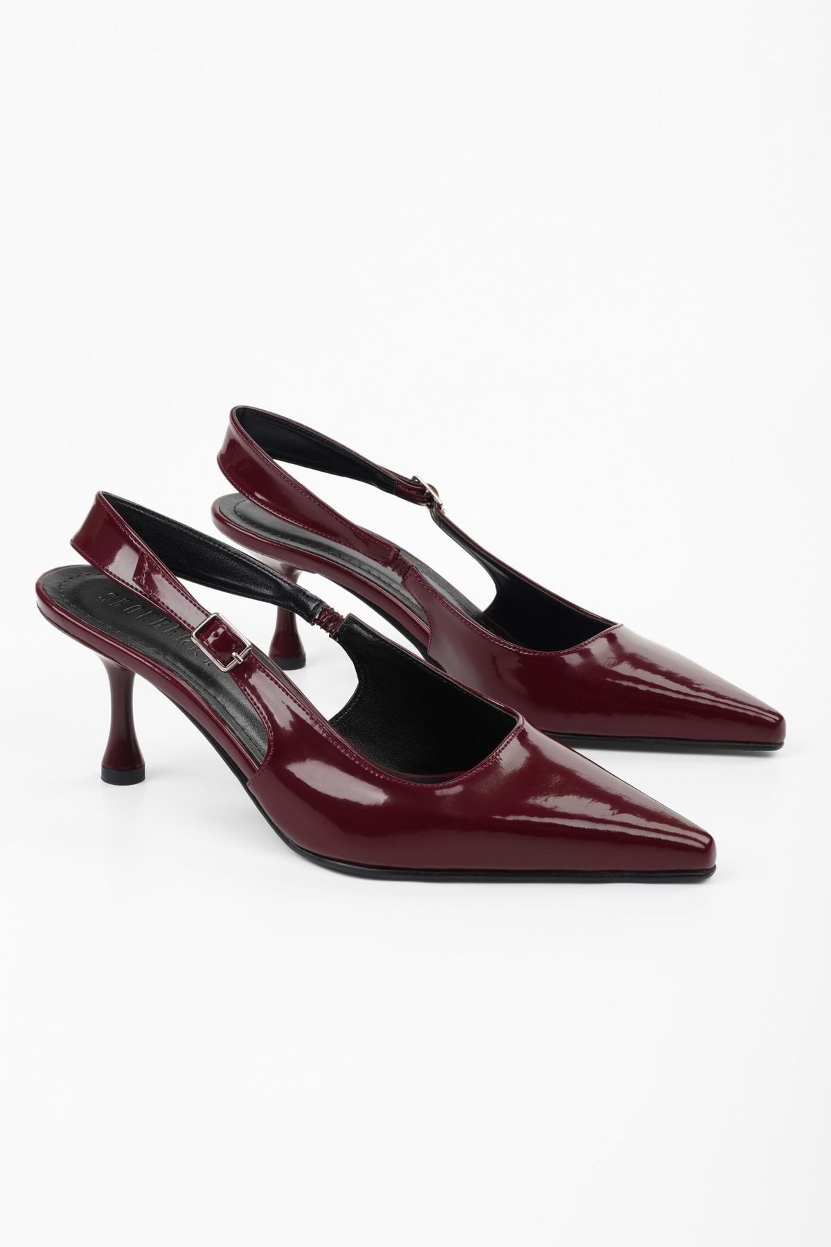 Shoeberry Kadın Estella Bordo Rugan Stiletto