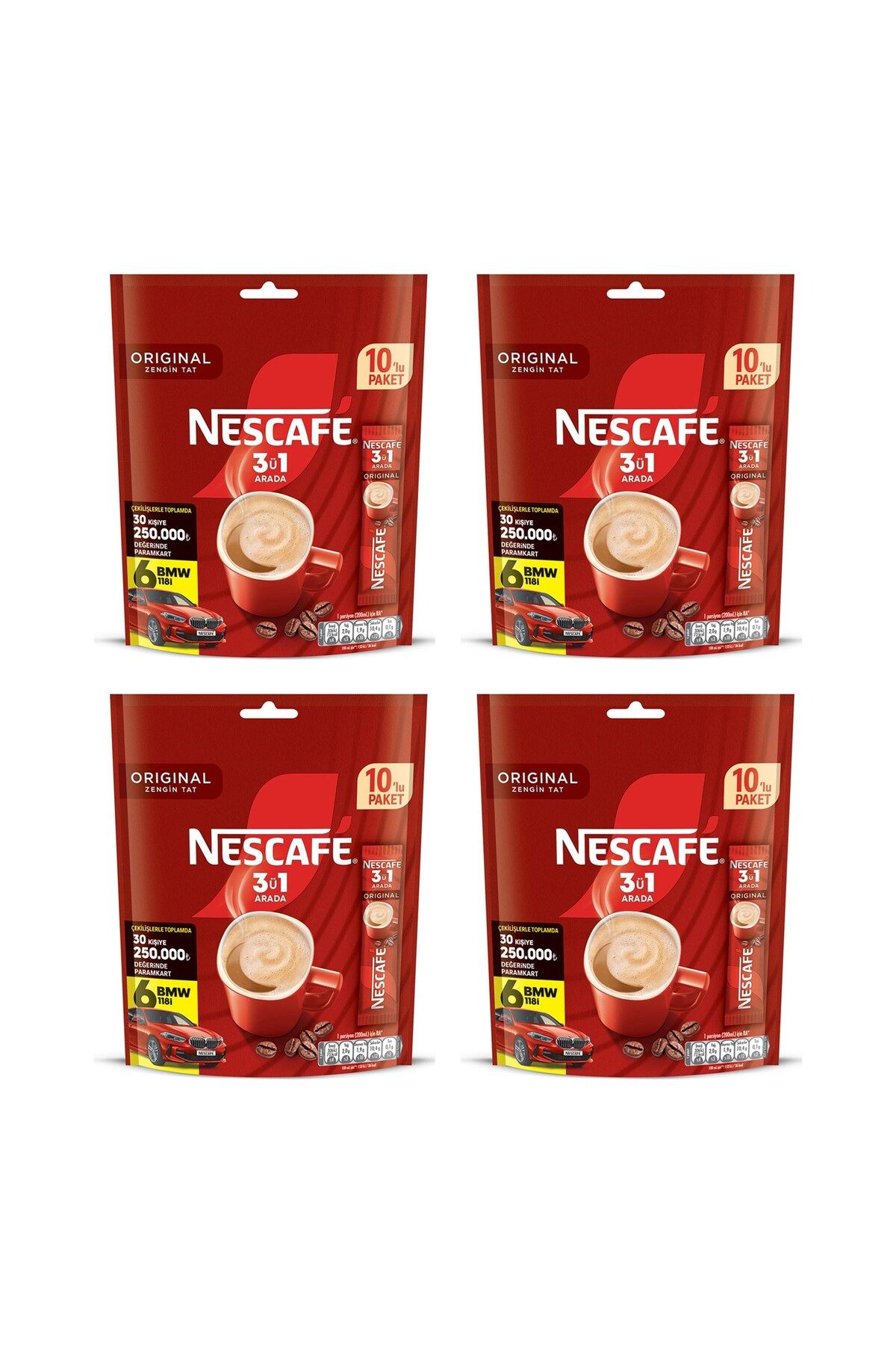 Nescafe 3ü1 Arada Original 10'lu Ekonomik Paket X 4 Adet