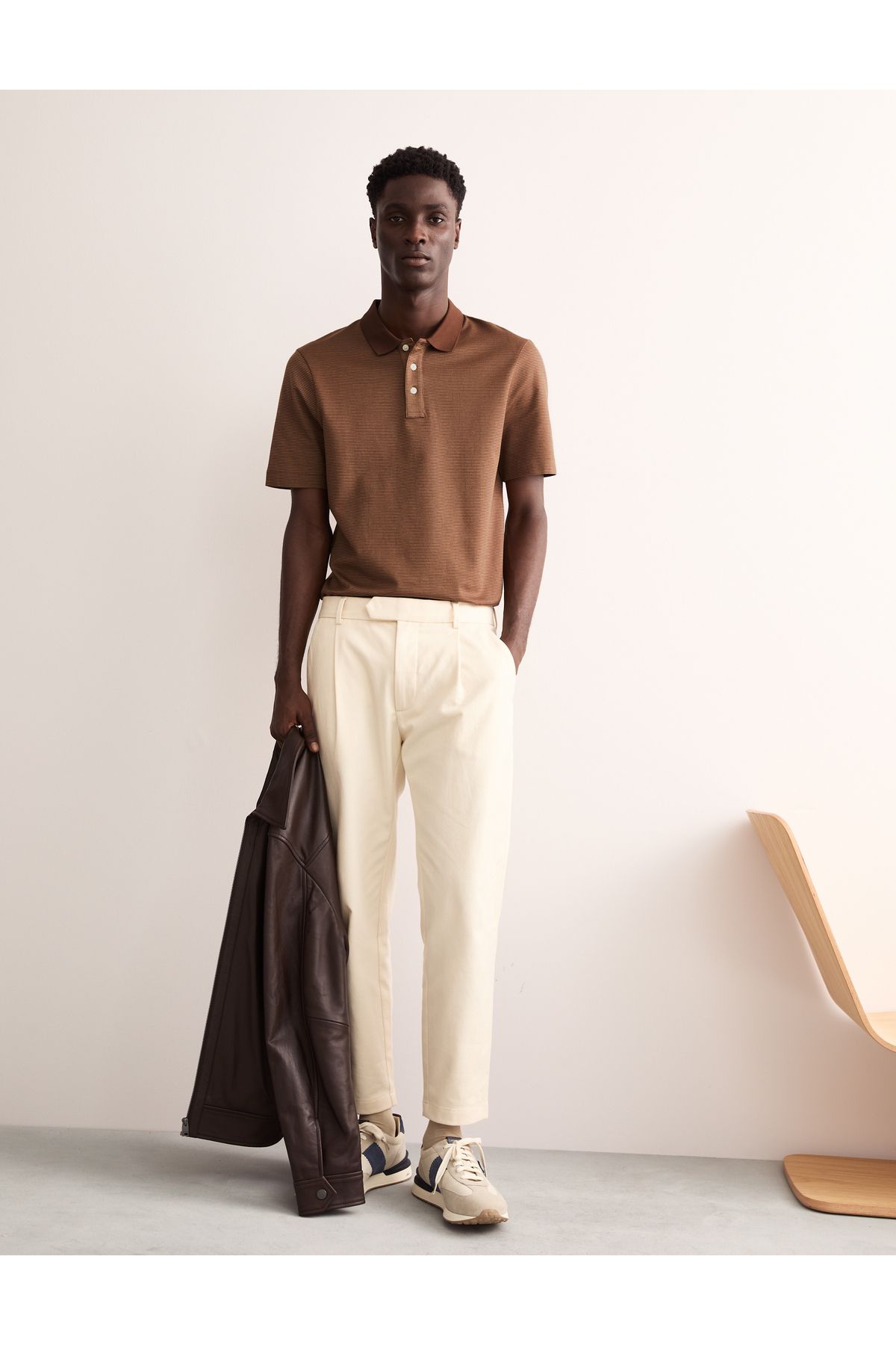 Marks & Spencer Saf Pamuklu Çizgili Polo T-shirt