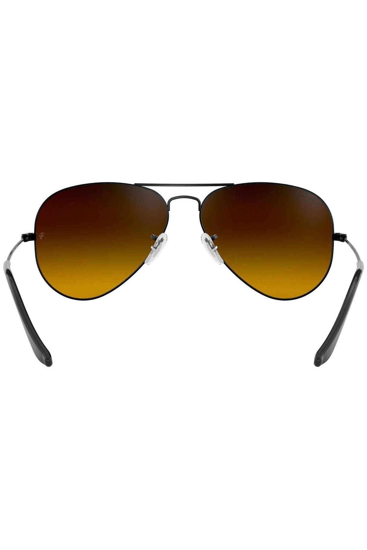 Ray-Ban-Aviator Rb3025 002/4o – Sunglasses, Black, Blue Flash Gradient, 62 3