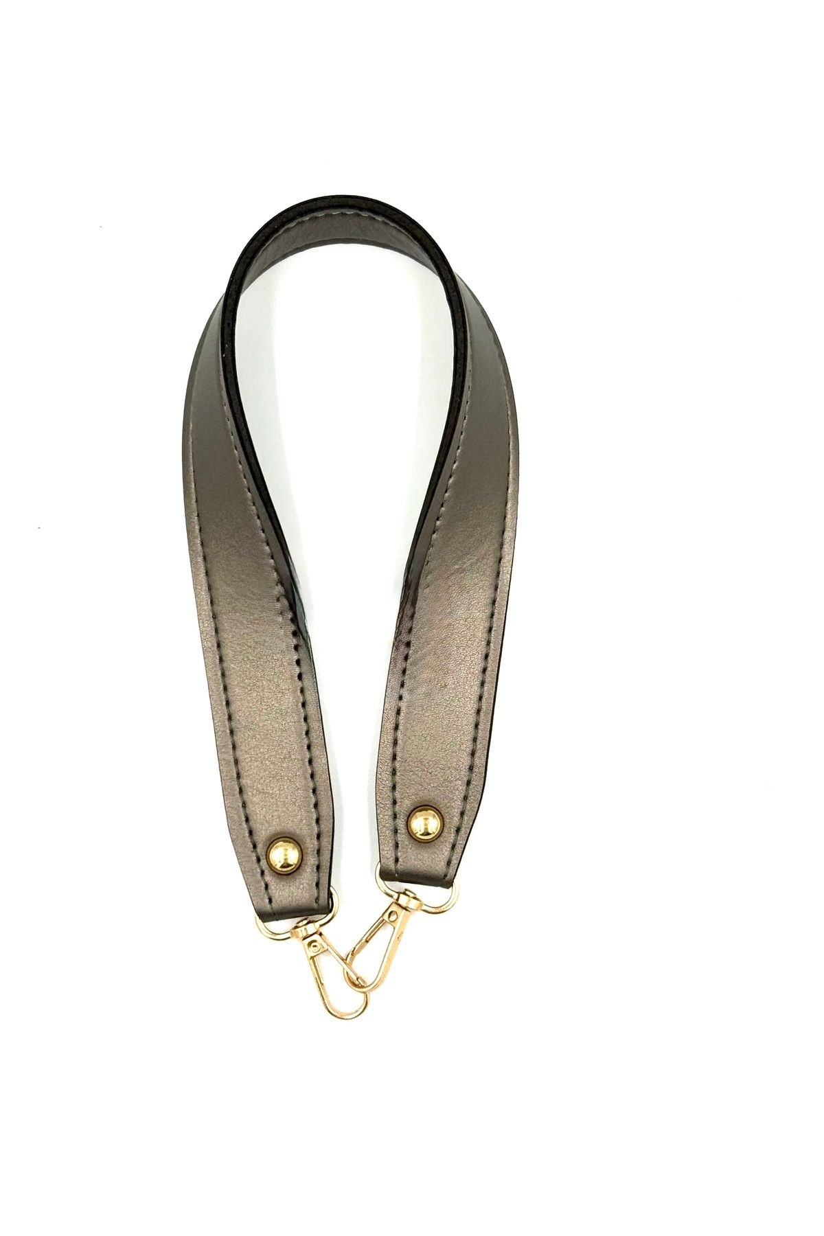 Lady Moss Kancalı Dikişli Suni Deri Çanta Askısı Uzunluk 42 cm - Genişlik 3 cm ( Gri )