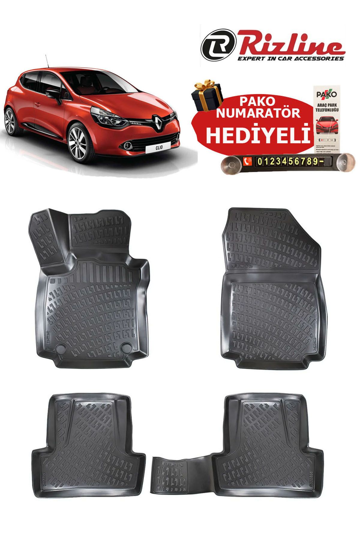 Rizline Renault Clio 4 2012-2019 Havuzlu Paspas