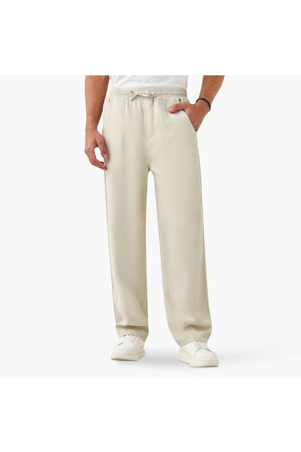 Lee Cooper-Relaxed Fit Pants with Drawstring Closure and Pockets 1