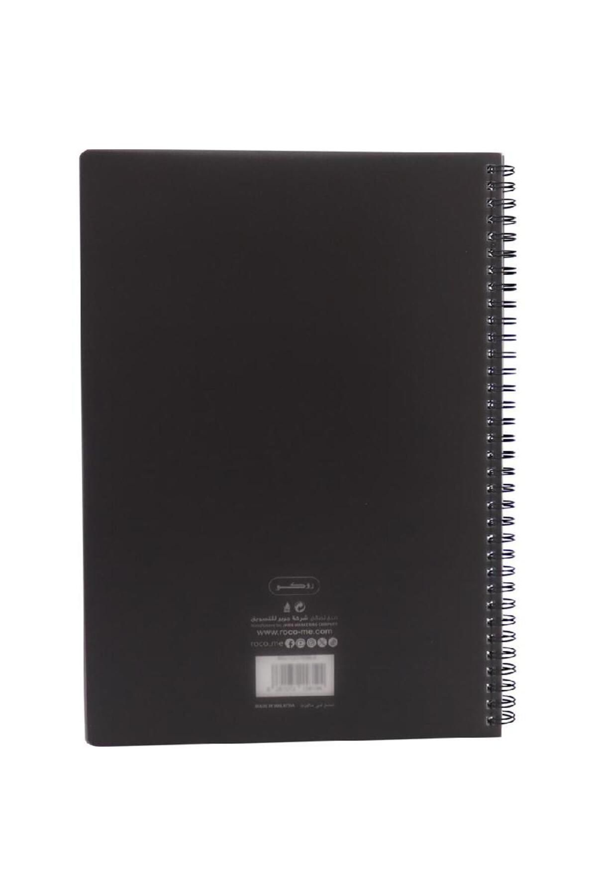 Roco-Notebook – A4 Size, 100 Sheets, Double Ruled, Black Cover 2