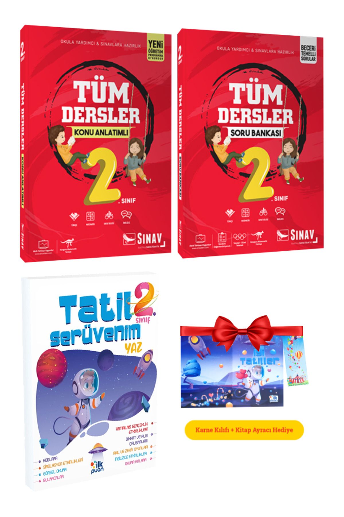 Sınav Yayınları 2. Sınıf Tüm Dersler Konu Anlatımı+ Tüm Dersler Soru Bankası+ Tatil Serüvenim Yaz Tatil Kitabı