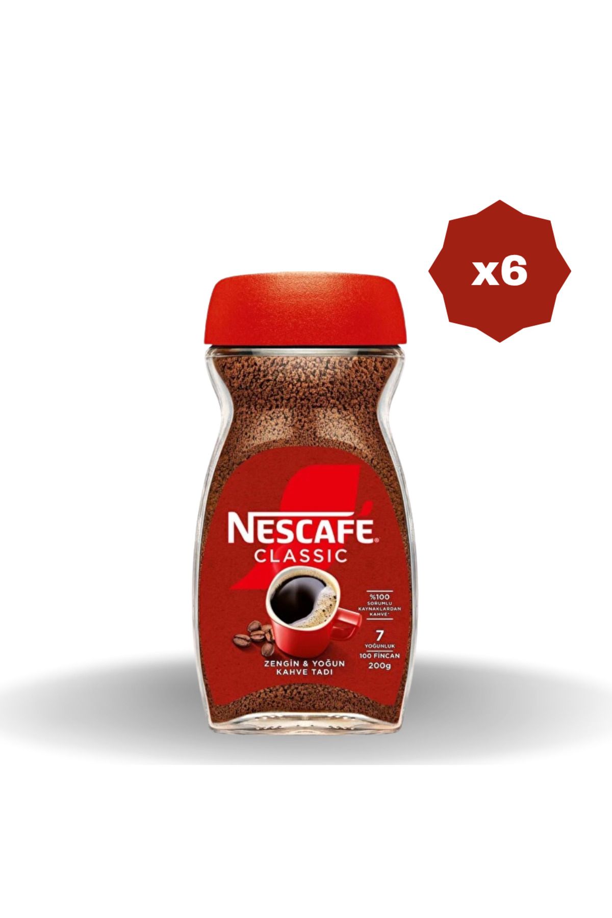 Nescafe NESTLE NESCAFE CLASSİC CAM 200 GR - (6 ADET)