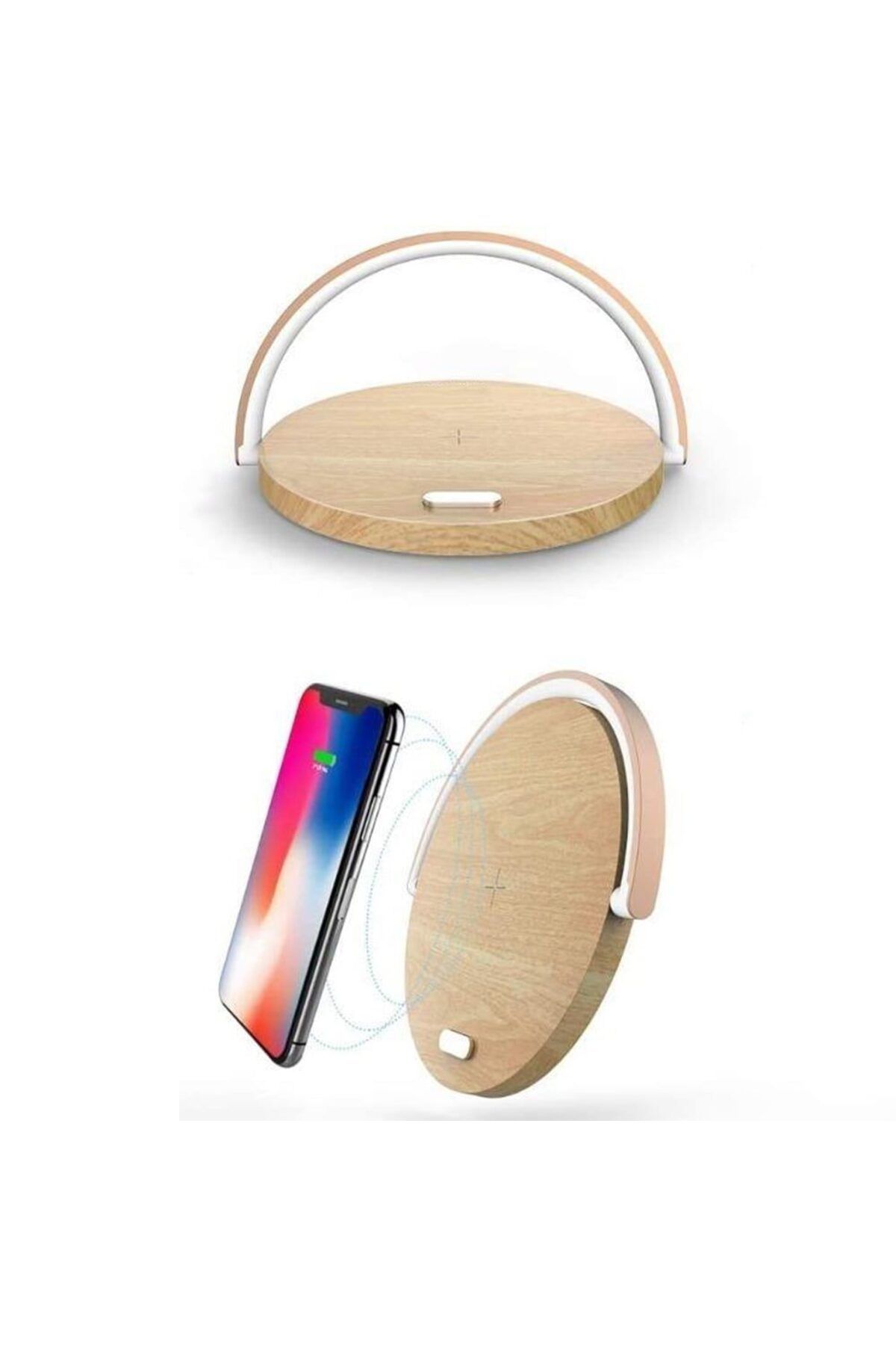 Quasar & Co.-Lamp with wireless charging and phone holder, ABS, 3 functions, QI10W, table lamp with 3 light intensities 7