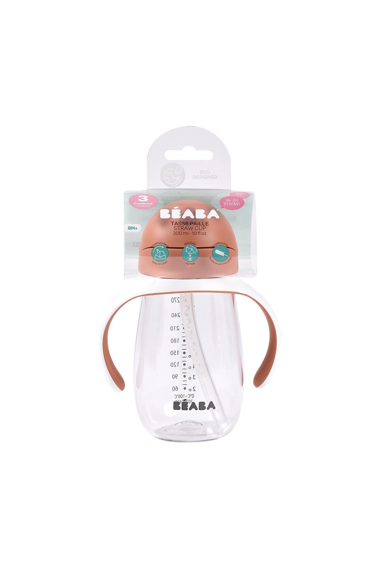 Beaba 300 ml Şeffaf Pipetli Suluk, Terracotta fotoğrafı 2 (önizleme)