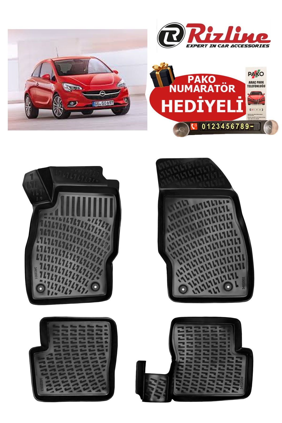 Rizline Opel Corsa E 2014-2019 Havuzlu Paspas