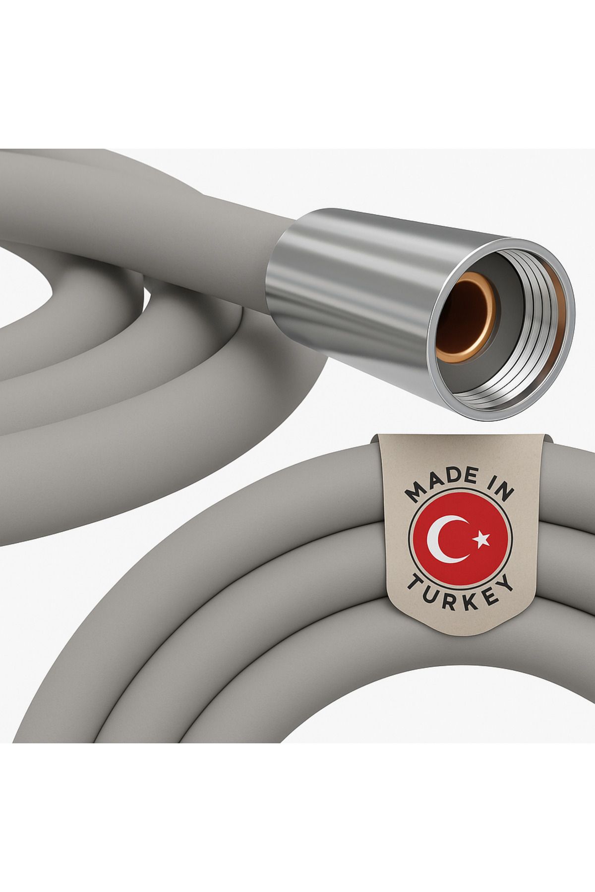 DESIPHON Dayanıklı Gri Silikon Duş Hortumu – Kırılma Karşıtı, Esnek, Sızdırmaz ve Uzun Ömürlü