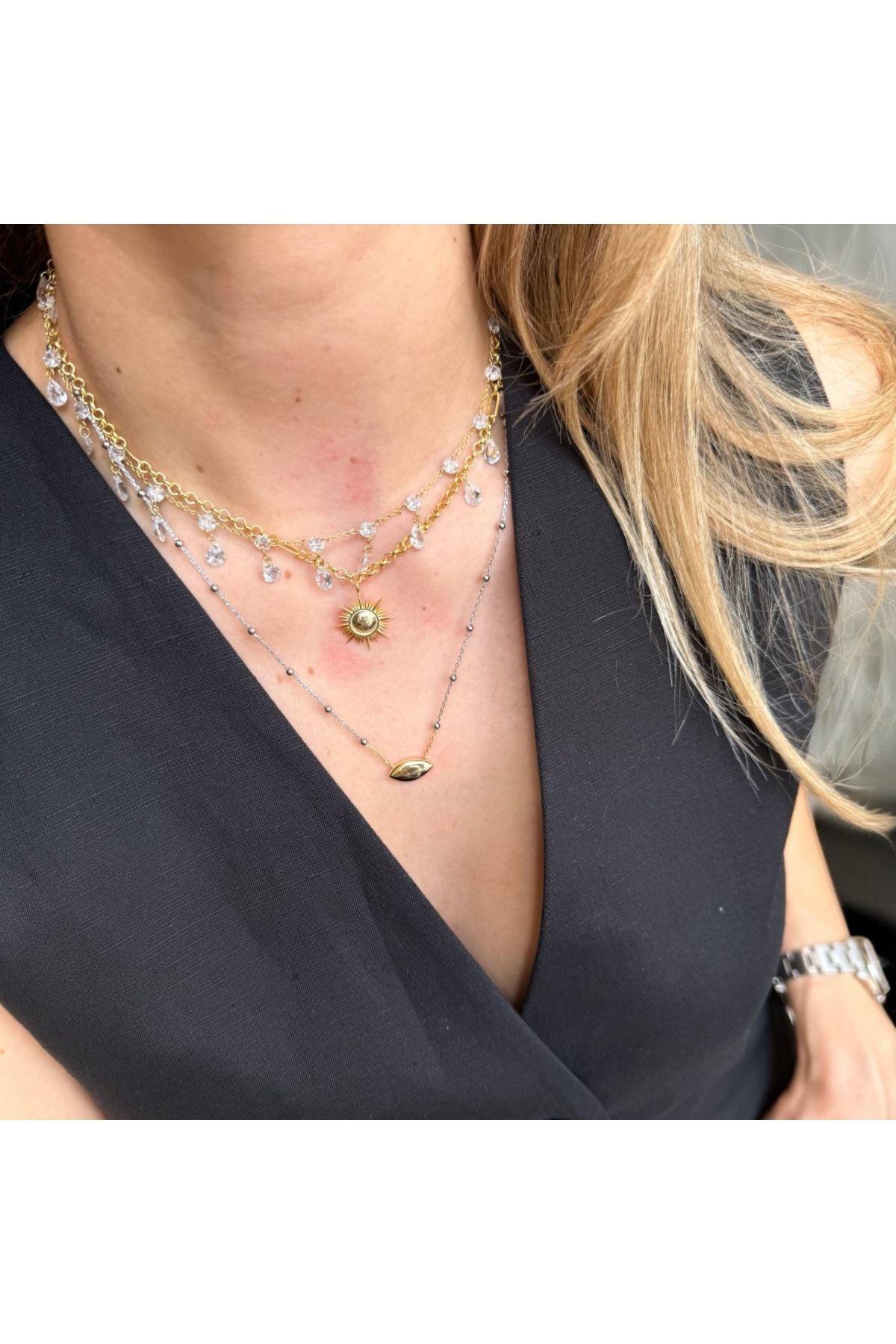 Saras Jewels Göz Madalyon Kolye