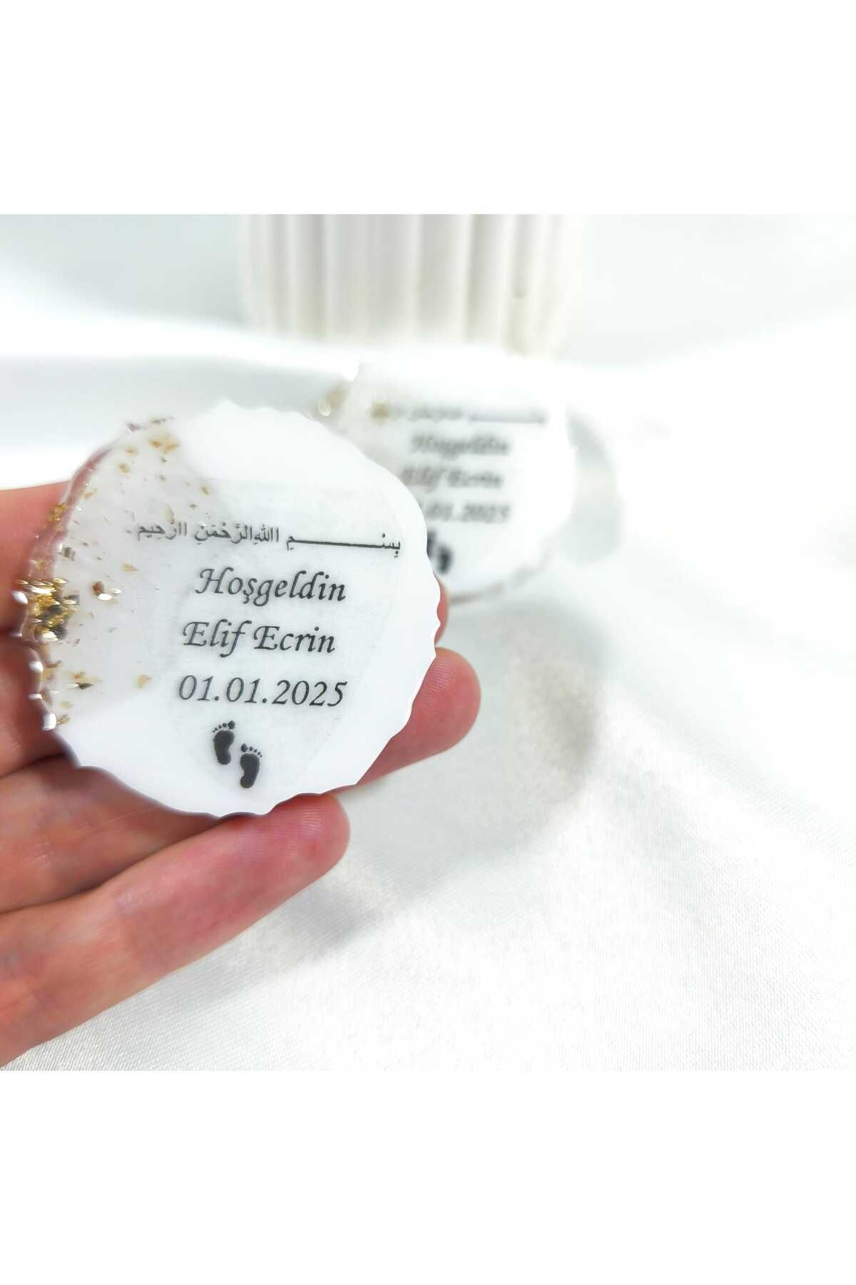 demet art studio Epoksi 10 Adet Rose Varaklı Hatıra Magnet – Söz, Nişan, Nikah ve Düğün Hediyeliği