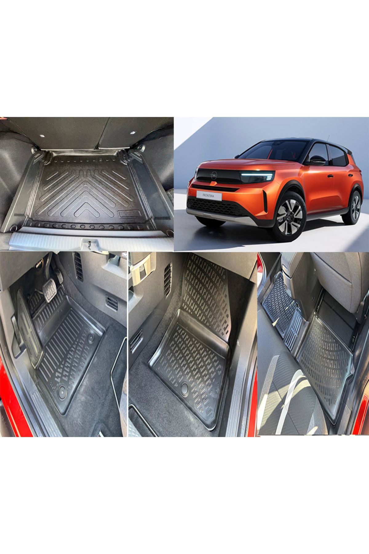 Rizline Opel Frontera Elektrikli 2025 ve Sonrası 3D Havuzlu Paspasve Sabit Zemin Bagaj Havuzu