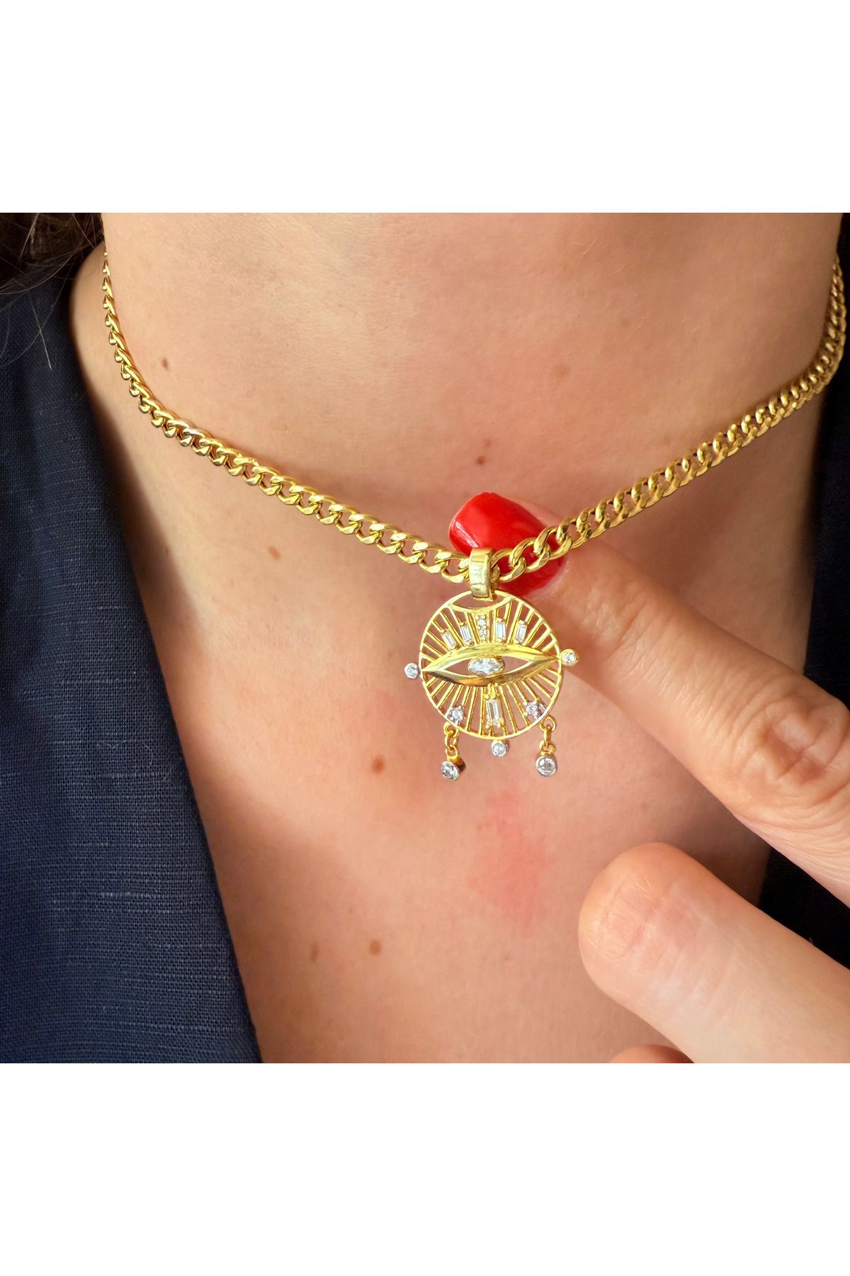 Saras Jewels Göz Choker Kolye