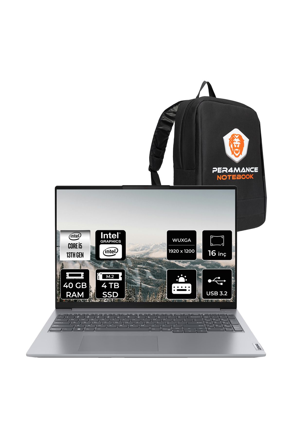 LENOVO ThinkBook 16 G6 i5 13420H 40GB 4TB SSD 16" WUXGA FDOS Dizüstü Bilgisayar & PER4 ÇANTA