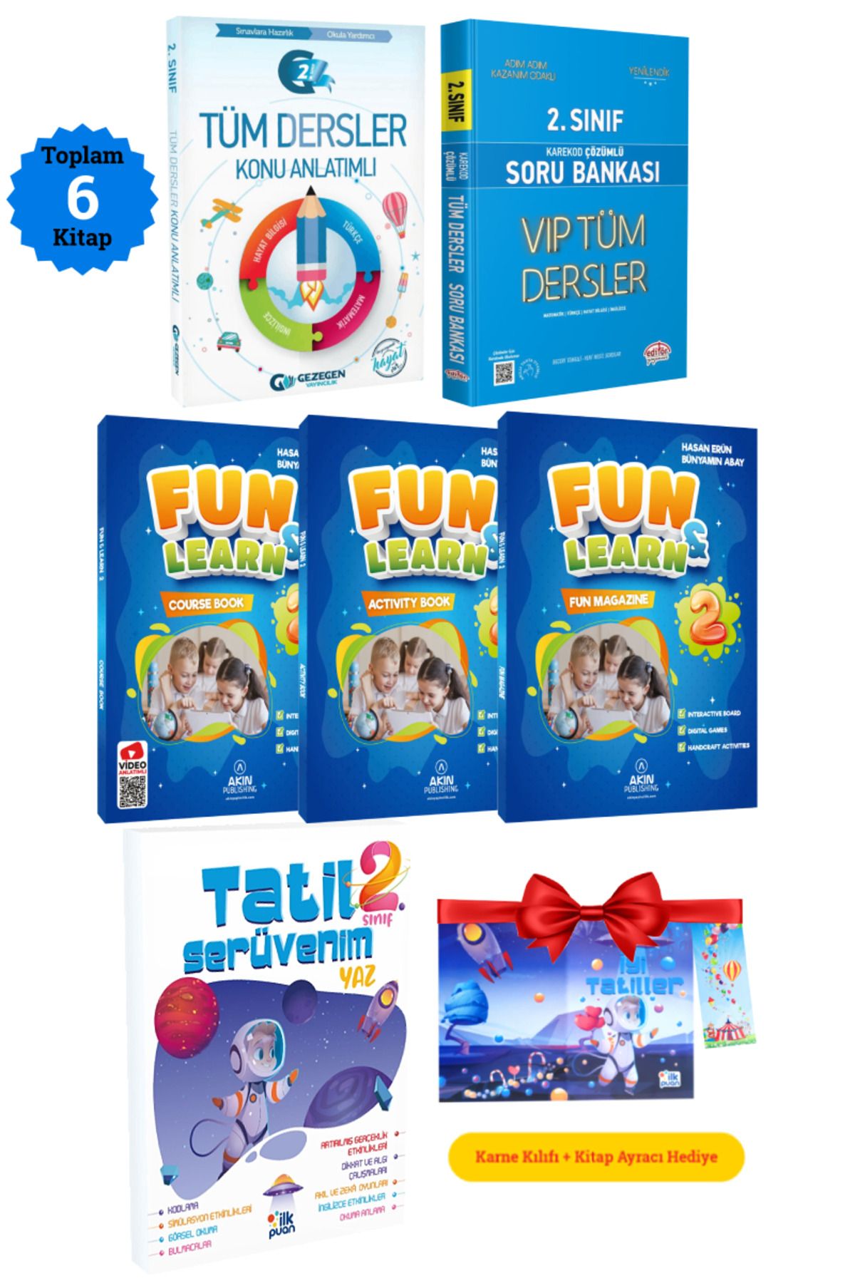 Gezegen Yayıncılık 2. Sınıf Tüm Dersler Konu Anlatımı+Soru Bankası+ Fun Learn İngilizce Seti+ Yaz Tatil Kitabı+ Hediye