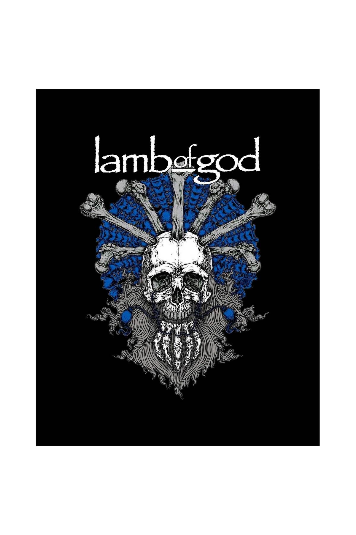 Z zepplin Lamb Of God Bearded Skull Büyük Sırt Patch Yama