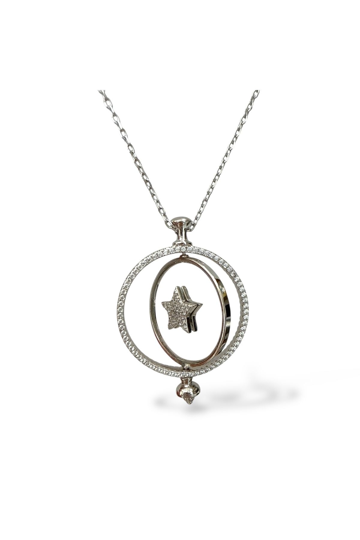 Saras Jewels Hareketli Madalyon Kolye Yıldız