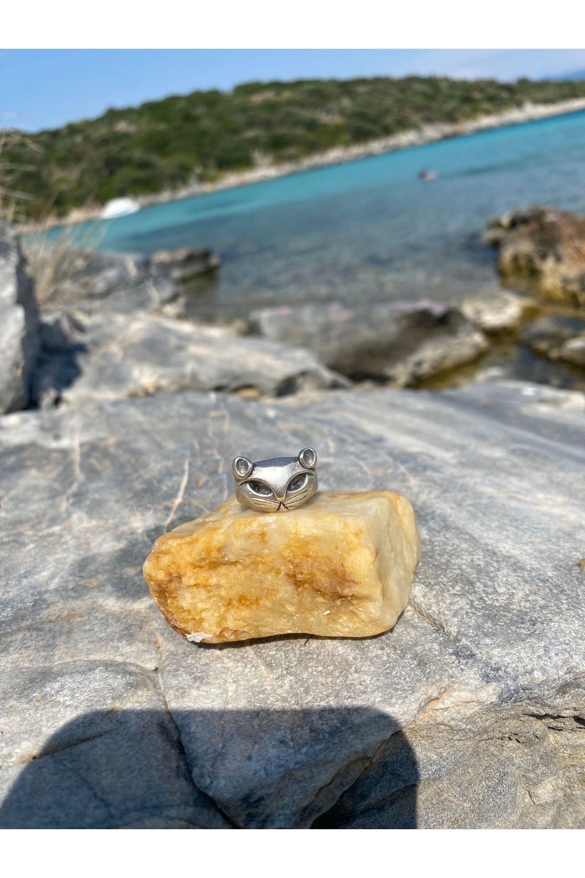 Cayo Largo Jewellery Ramses Gümüş Kedi Yüzük Pirinç Üzeri Altın Kaplama