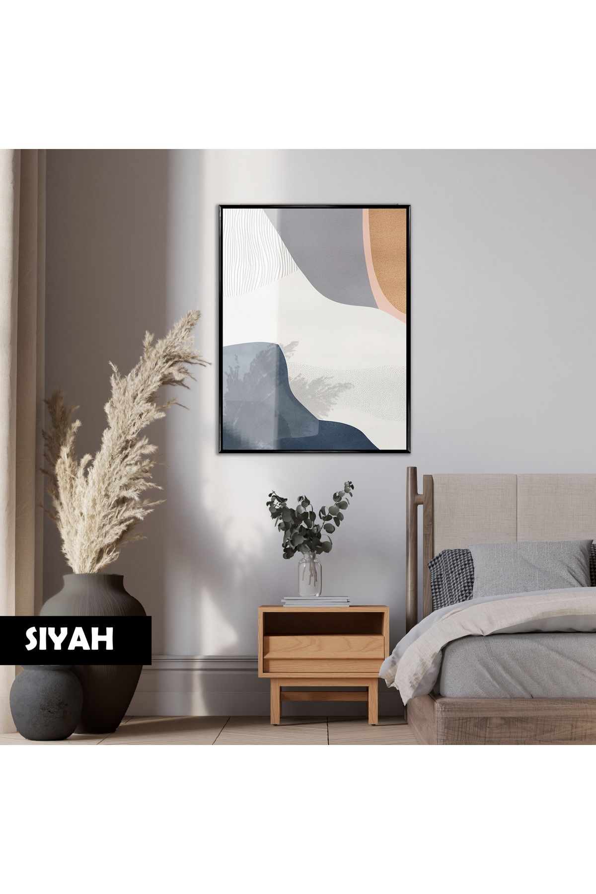 Harikabirev HARİKABİREV|SOYUT|02 PASTEL RENKLİ MODEL |ÇERÇEVELİ TEMPERLİ CAM TABLO TEKLİ DİKEY