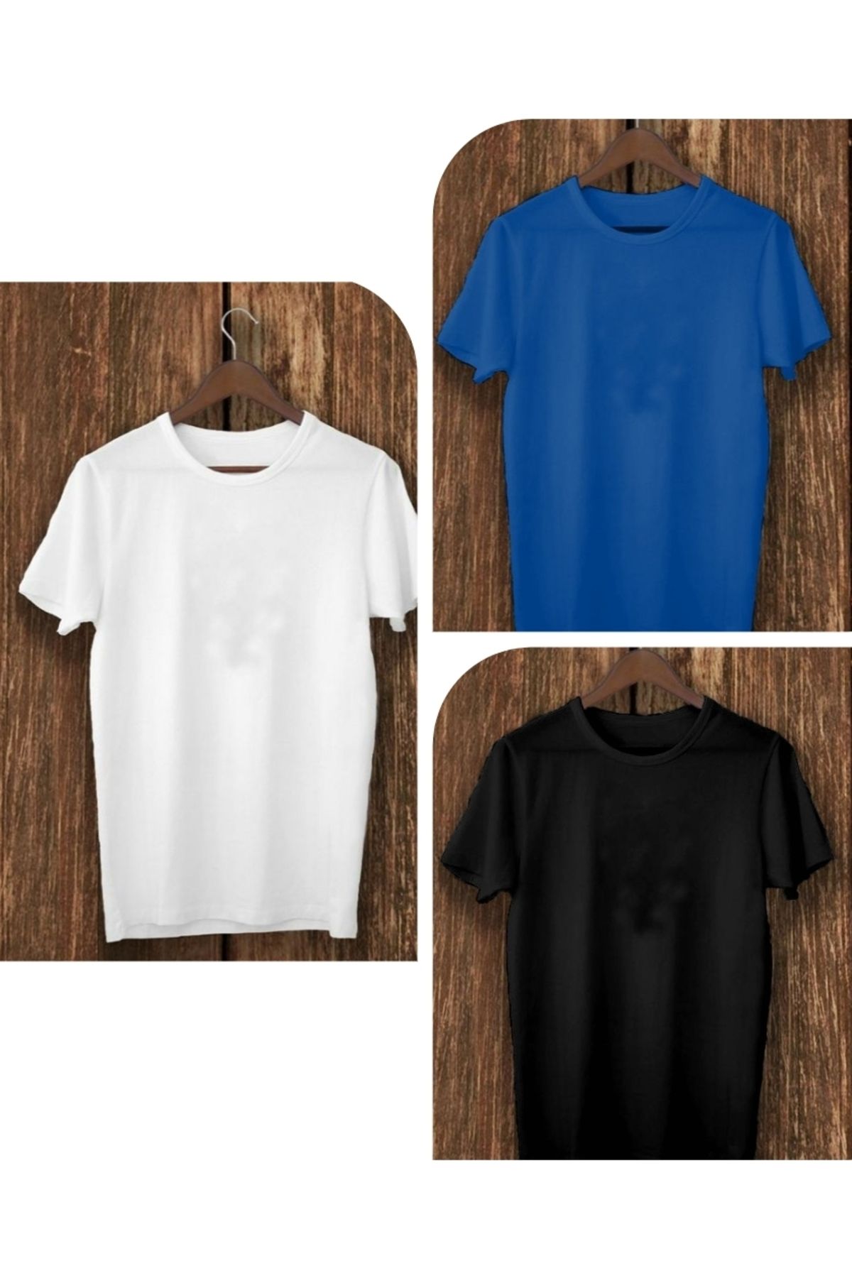 THE WHITE 3'lü Bisiklet Yaka Erkek Basic T-Shirt